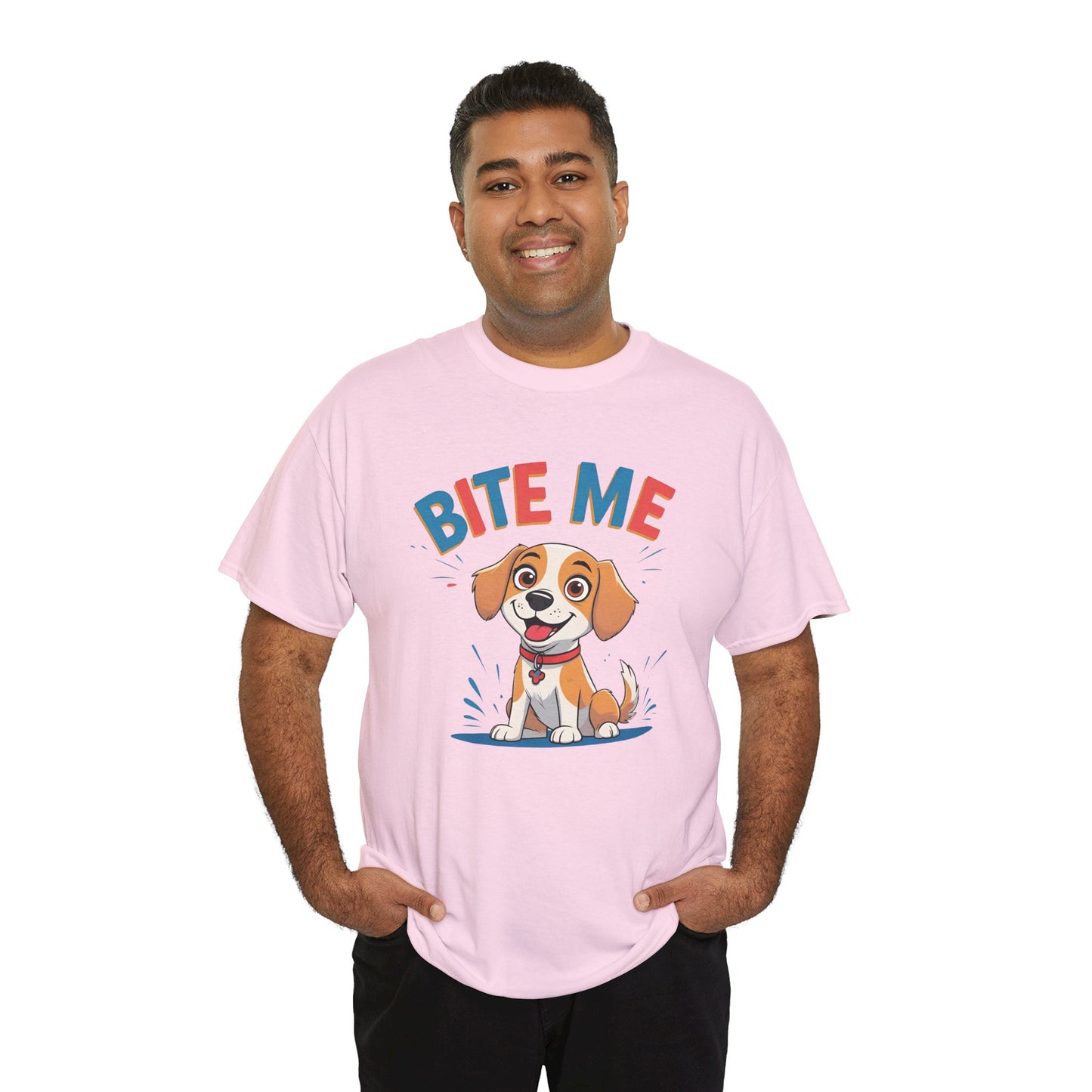 Playful Dog Lover Tee, Bite Me Unisex Cotton T-Shirt for Dog Trainers, Funny Gift for Dog Lovers, Cute Dog Apparel