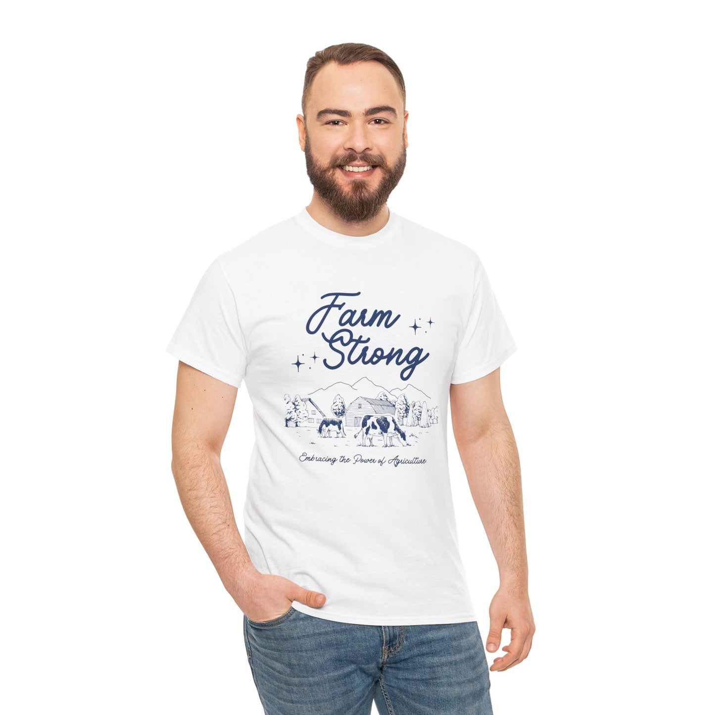 Farm Strong Unisex Cotton Tee - Embracing the Power of Agriculture, Motivational Shirt, Inspirational Tee