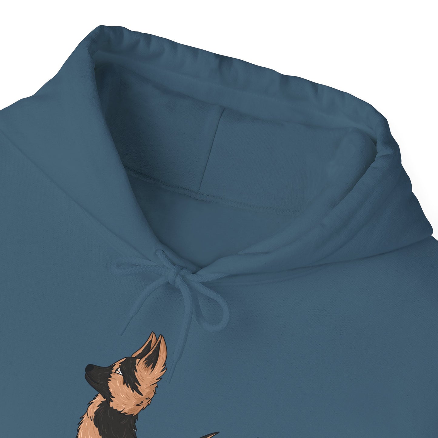 Unisex Dog Lover Hoodie With a Graphic of Cute German Shepherd Puppy Looking Upward