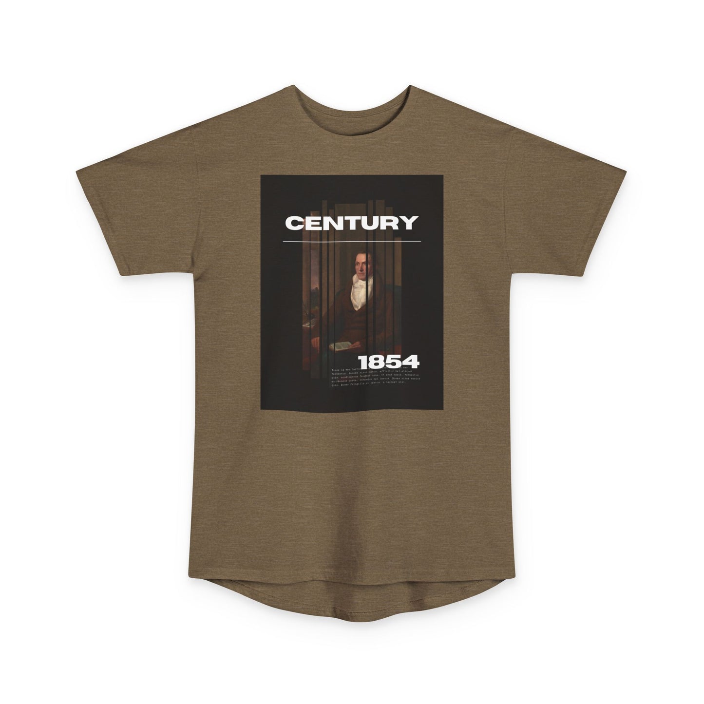 Urban Graphic Tee - Century 1854, Unisex Long Body Tee, Casual Streetwear, Perfect Gift for Art Lovers, Hipster Fashion