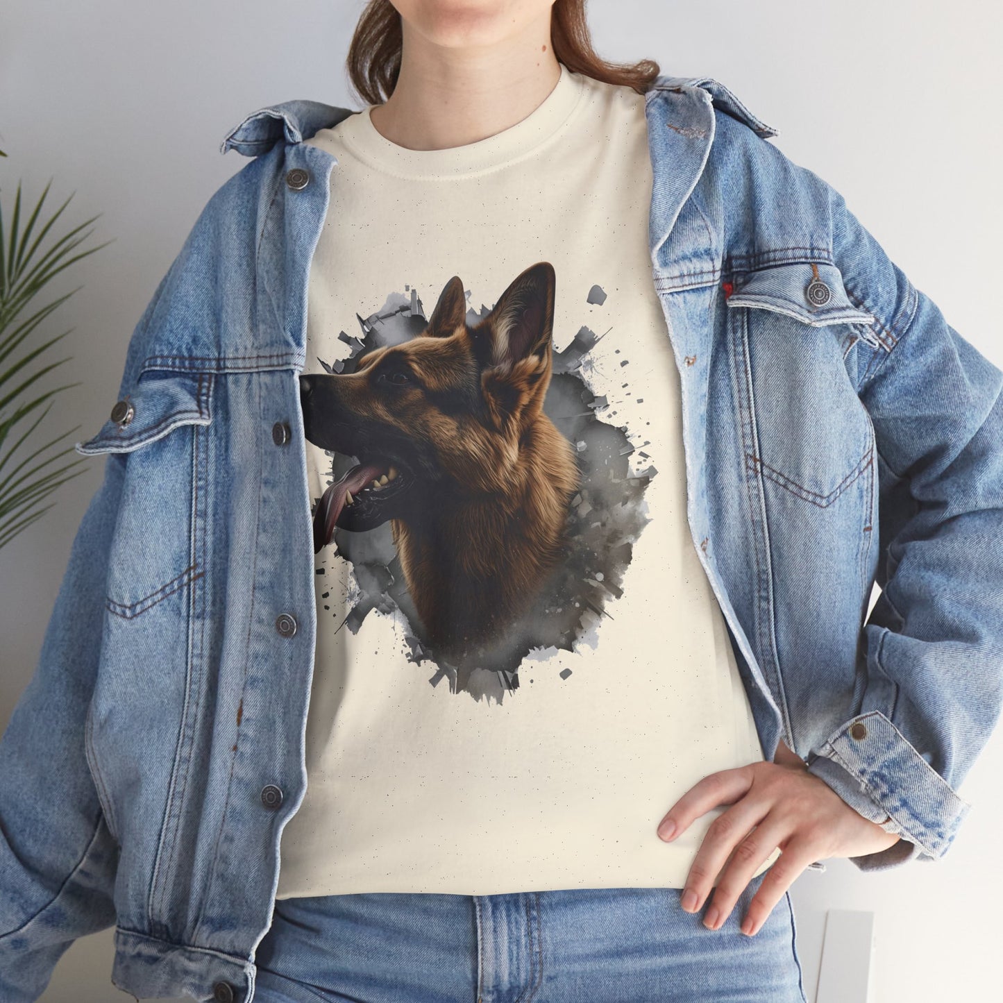 German Shepherd Lover Tee With 3D Design, Unisex Cotton Shirt, Dog T-Shirt, Pet Lovers Gift, Animal Enthusiast Apparel