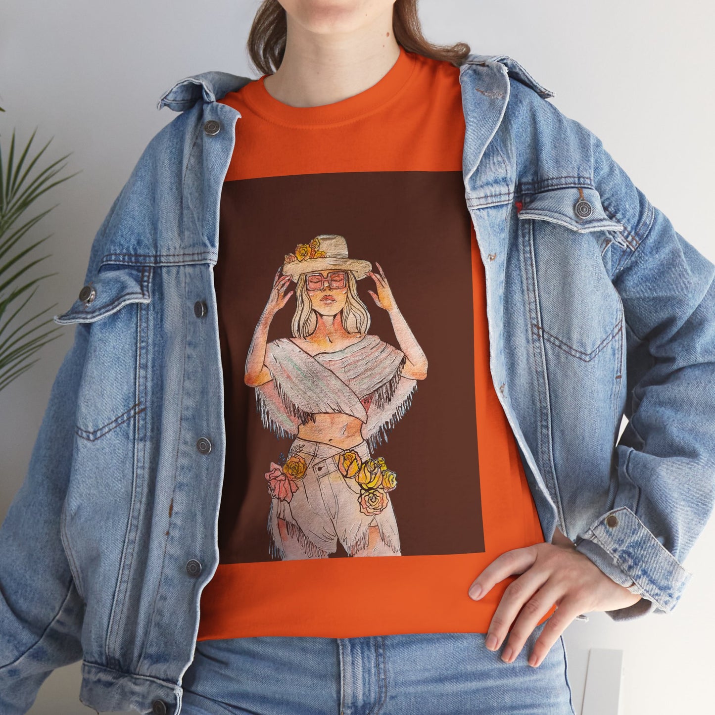 Bohemian Vibes Unisex Heavy Cotton Vintage Tee, Casual Wear, Summer Style Shirt, Gift for Her, Festival Outfit, Art-Inspired Apparel