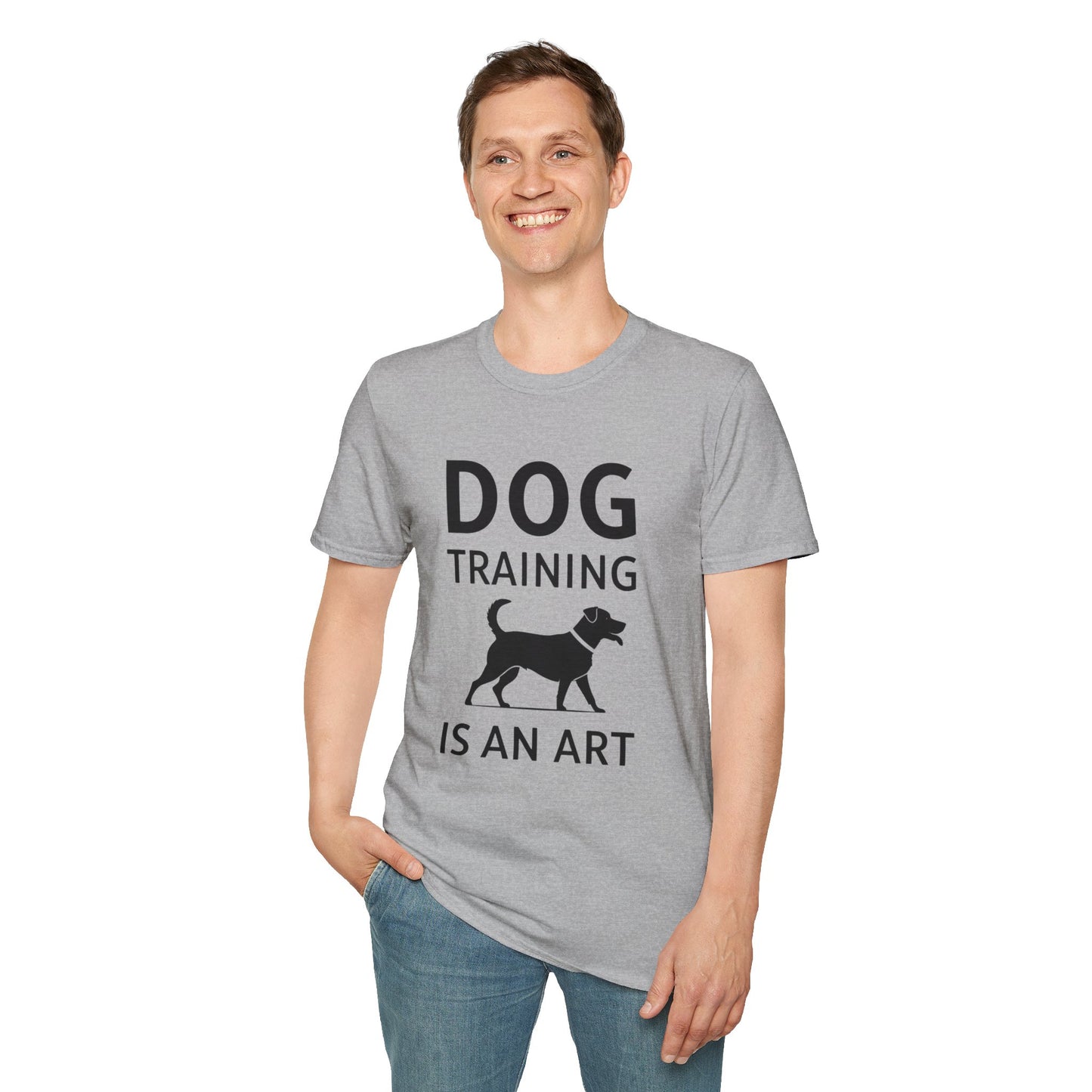 Dog Training is an Art Unisex Softstyle T-Shirt, Dog Lover Gift, Pet Training Apparel, Dog Owner Tee, Casual Wear, Gift for Dog Trainers