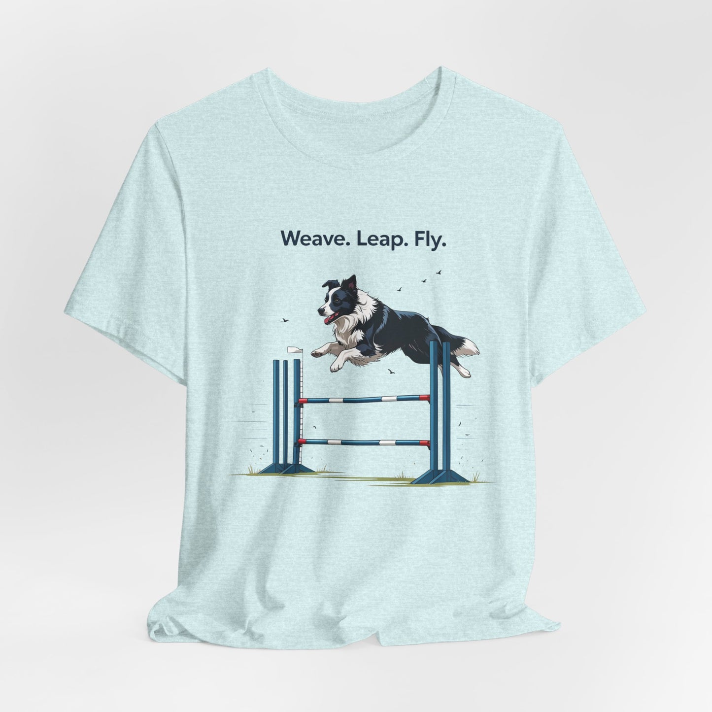 Dog Agility Spirit T-Shirt, Weave Leap Fly Tee, Gifts for Dog Lovers, Pet Enthusiasts, Animal Lovers T-Shirt, Casual Wear, Dog Show Gear