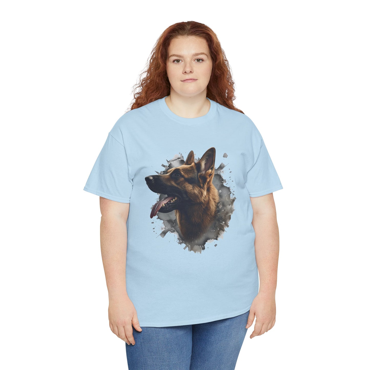 German Shepherd Lover Tee With 3D Design, Unisex Cotton Shirt, Dog T-Shirt, Pet Lovers Gift, Animal Enthusiast Apparel