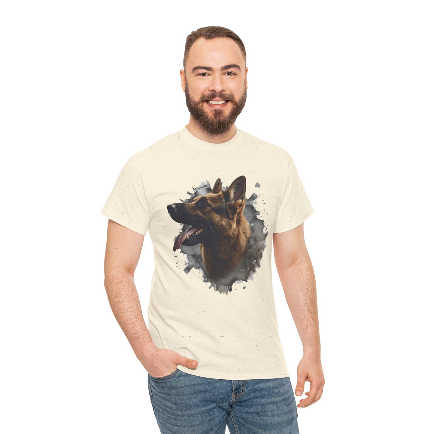 German Shepherd Lover Tee With 3D Design, Unisex Cotton Shirt, Dog T-Shirt, Pet Lovers Gift, Animal Enthusiast Apparel
