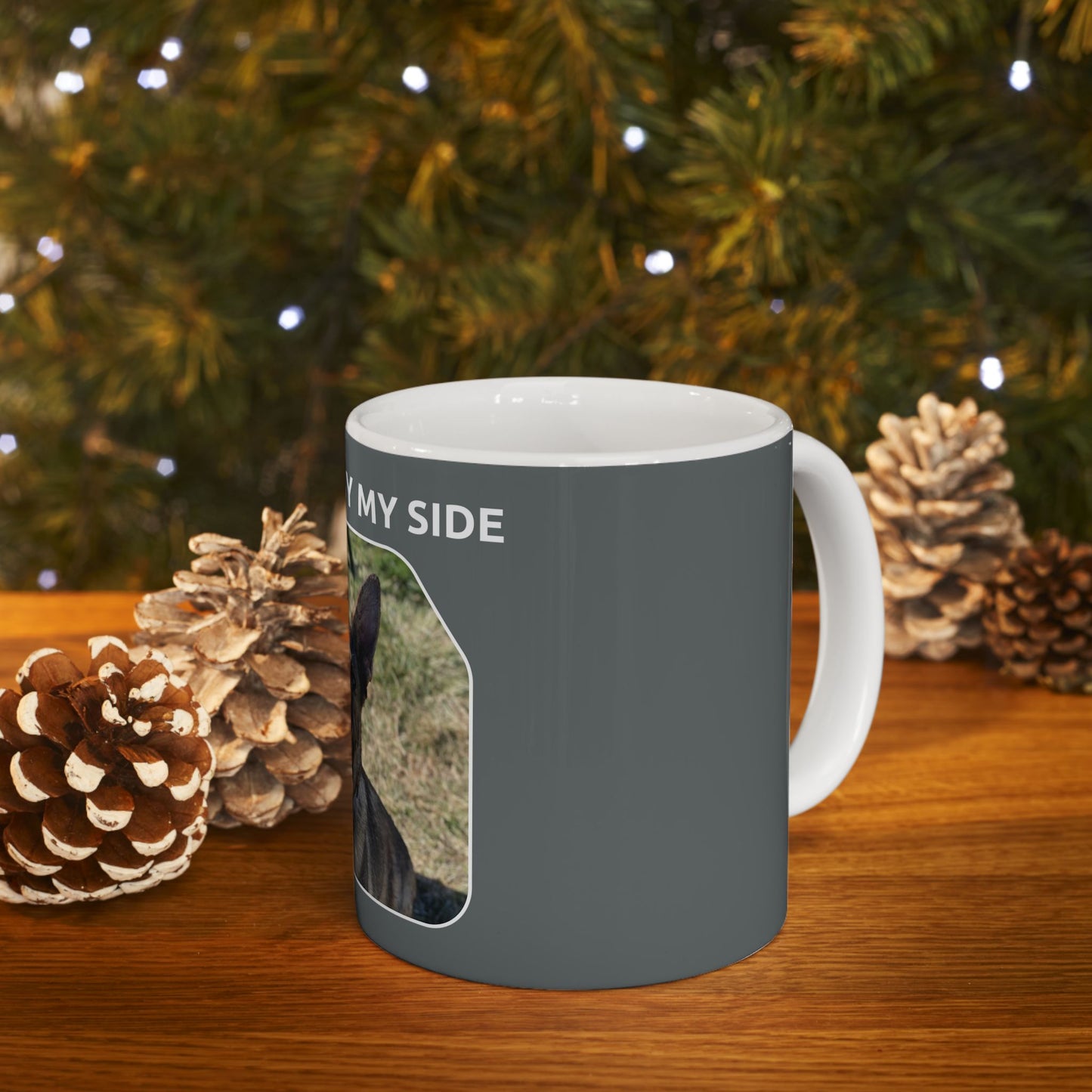 Ceramic Dog Lover Mug With a Sable German Shepherd and Caption Forever By My Side