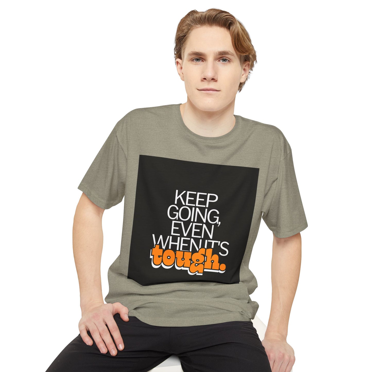Keep Going Even When ITs Tough Motivational Urban Tee, Inspirational Apparel, Gift for Fitness Lovers, Casual Style Top, Everyday Wear