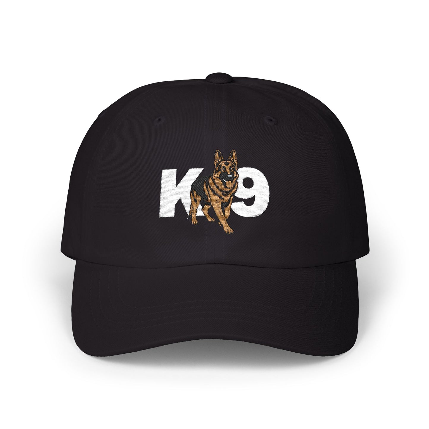Classic Embroidered K9 Dad Cap Featuring German Shepherd | Dog Lover's Hat, Pet Owner Gift, Adjustable Baseball Cap