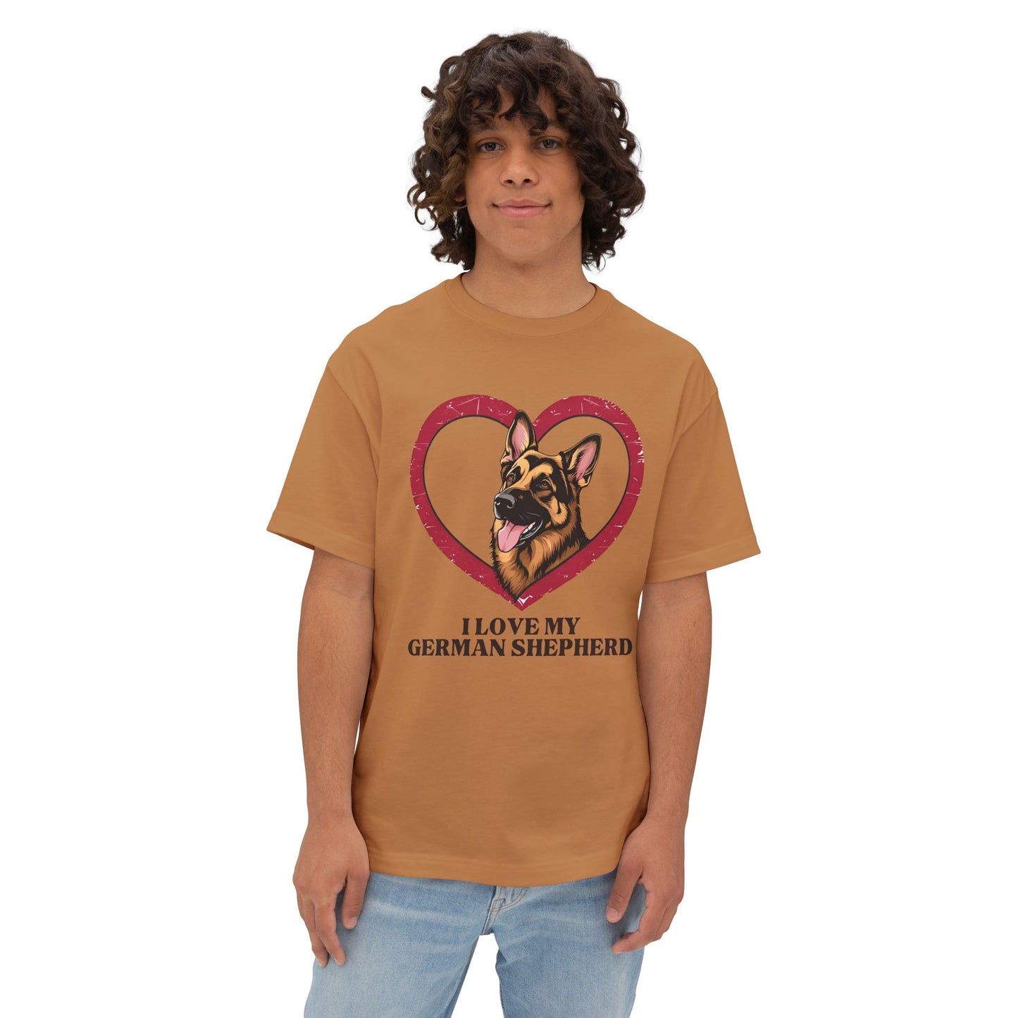 I Love My German Shepherd Unisex Oversized Boxy Tee, Dog Lover Shirt, Pet Owner Gift, Casual Wear, Animal Lover Gift, Birthday Gift
