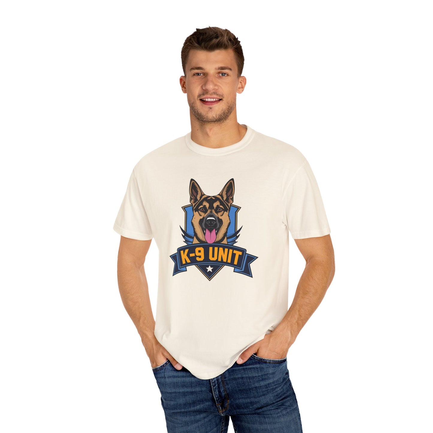 K-9 Unit Unisex Garment-Dyed T-shirt for Dog Lovers, Pet Owner Gift, Casual Wear