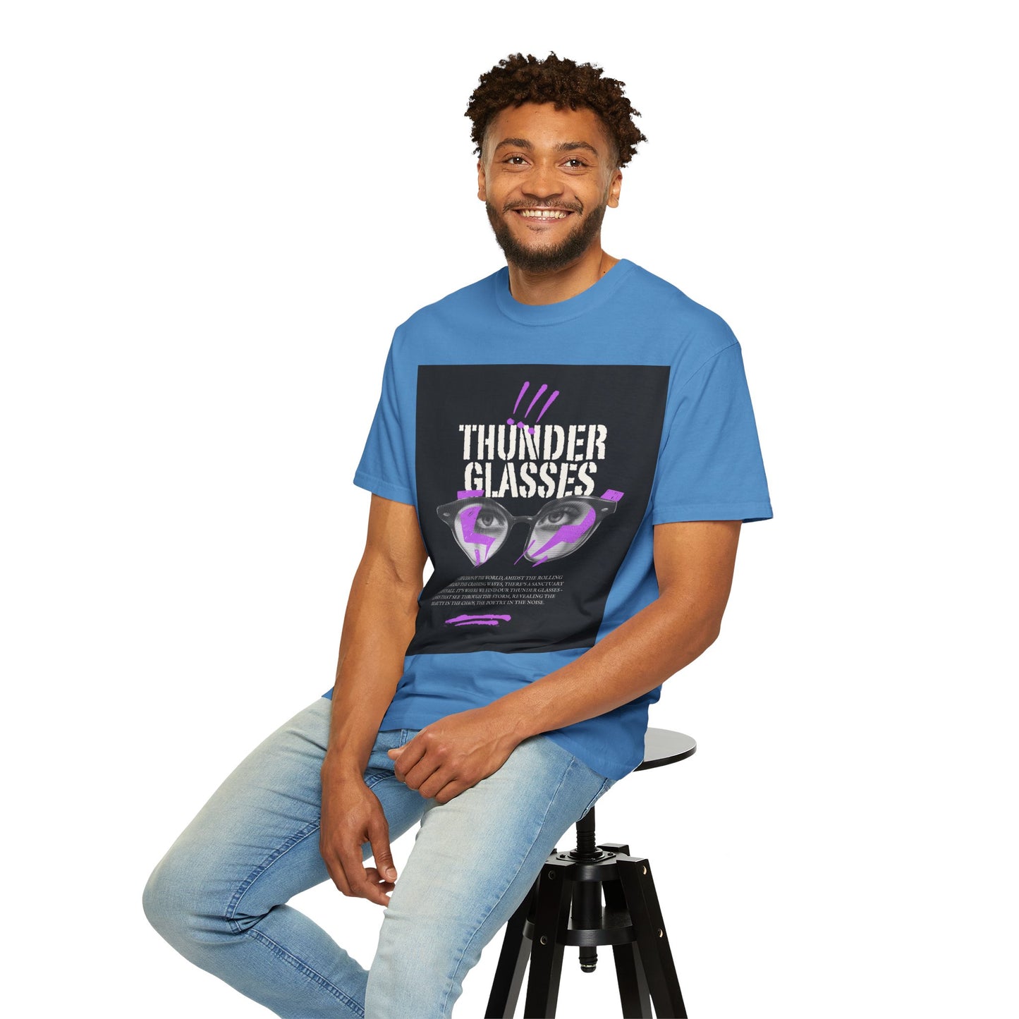 Thunder Glasses Unisex T-Shirt | Retro Graphic Tee for Music Lovers, Gift for Birthdays, Festivals, Unisex Style, Casual Wear