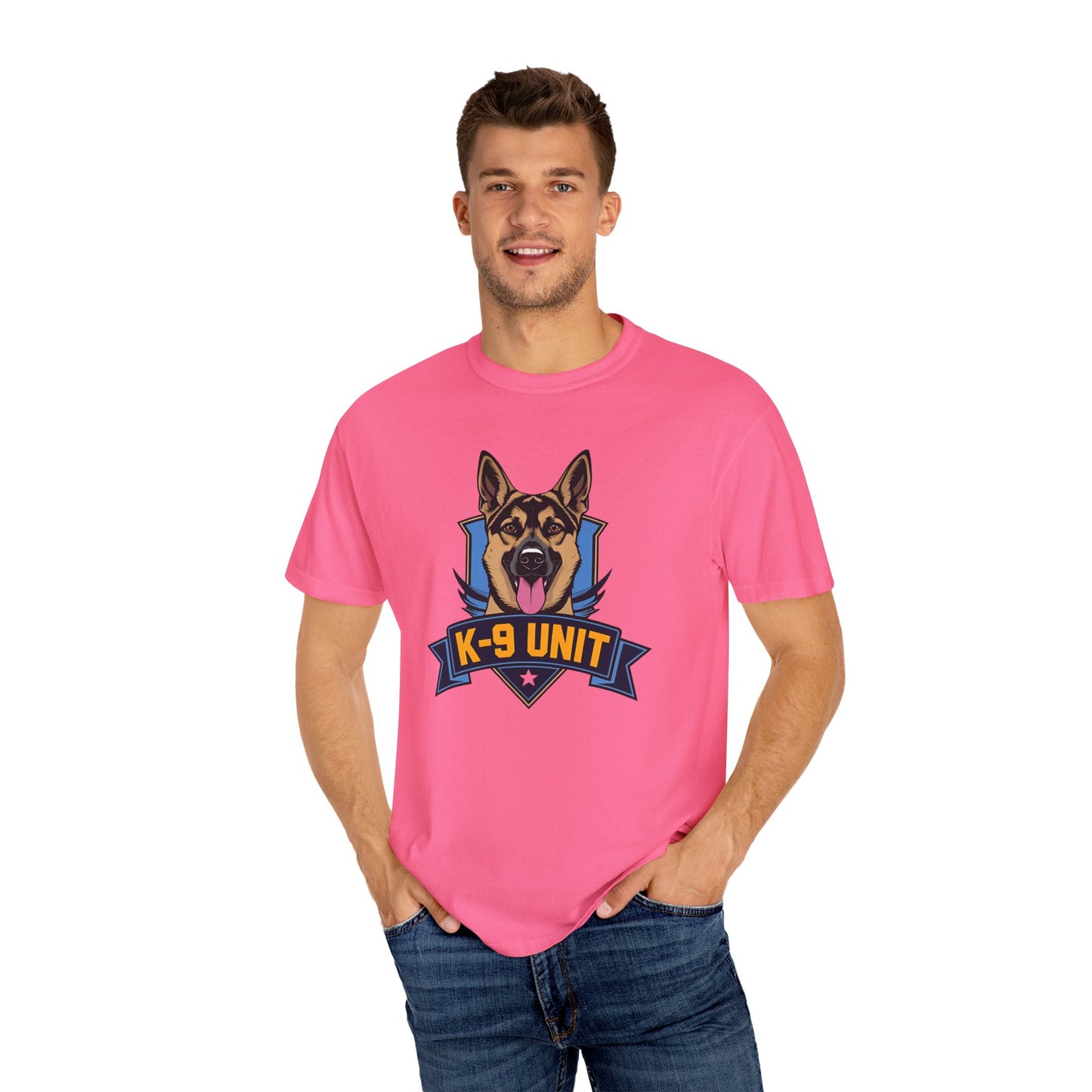 K-9 Unit Unisex Garment-Dyed T-shirt for Dog Lovers, Pet Owner Gift, Casual Wear
