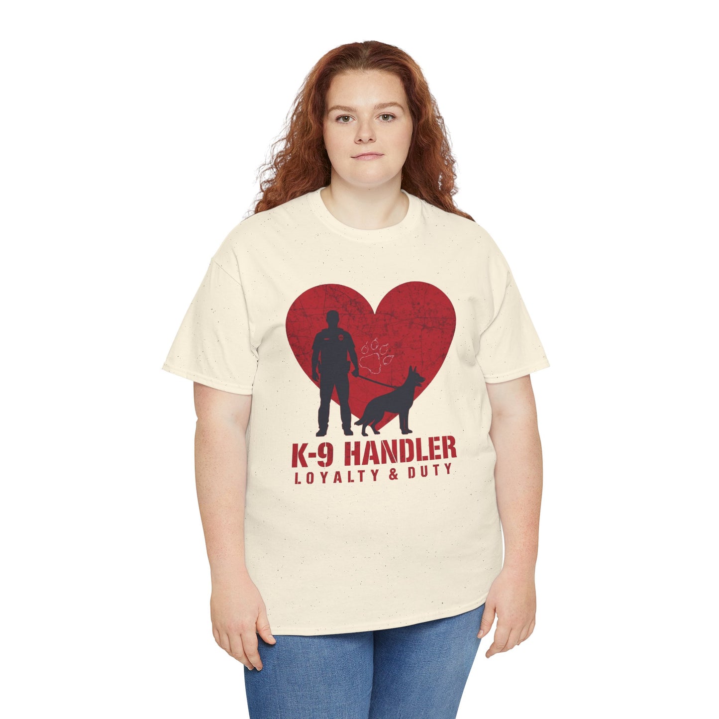 K-9 Handler Heavy Cotton Tee - Loyalty & Duty Shirt, Dog Lover Gift