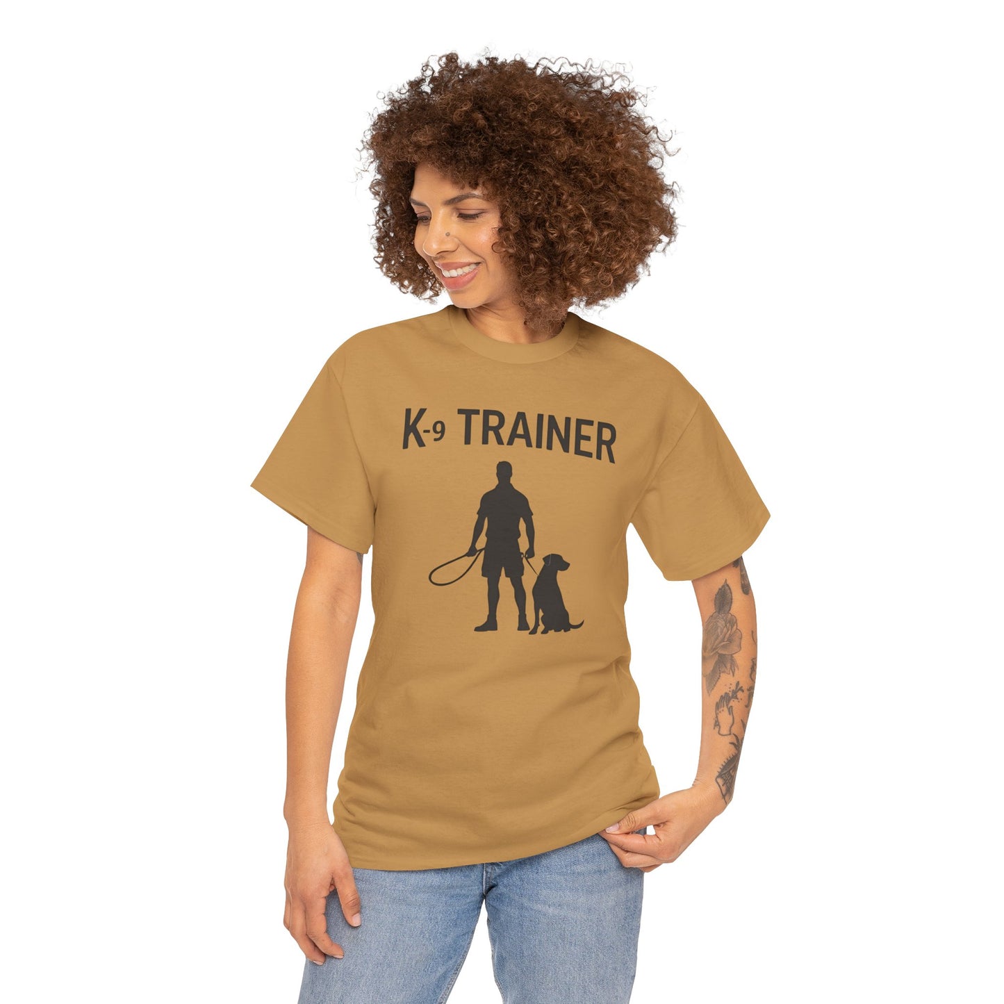 K-9 Trainer Heavy Cotton T-Shirt, Dog Owner Gift, Police Dog Shirt, Animal Enthusiast Apparel, Casual Style Tee