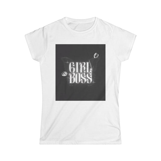 Boss Lady Women's Softstyle Tee - Empowerment Shirt, Gift for Her, Confidence Top, Motivational Wear, Casual Chic