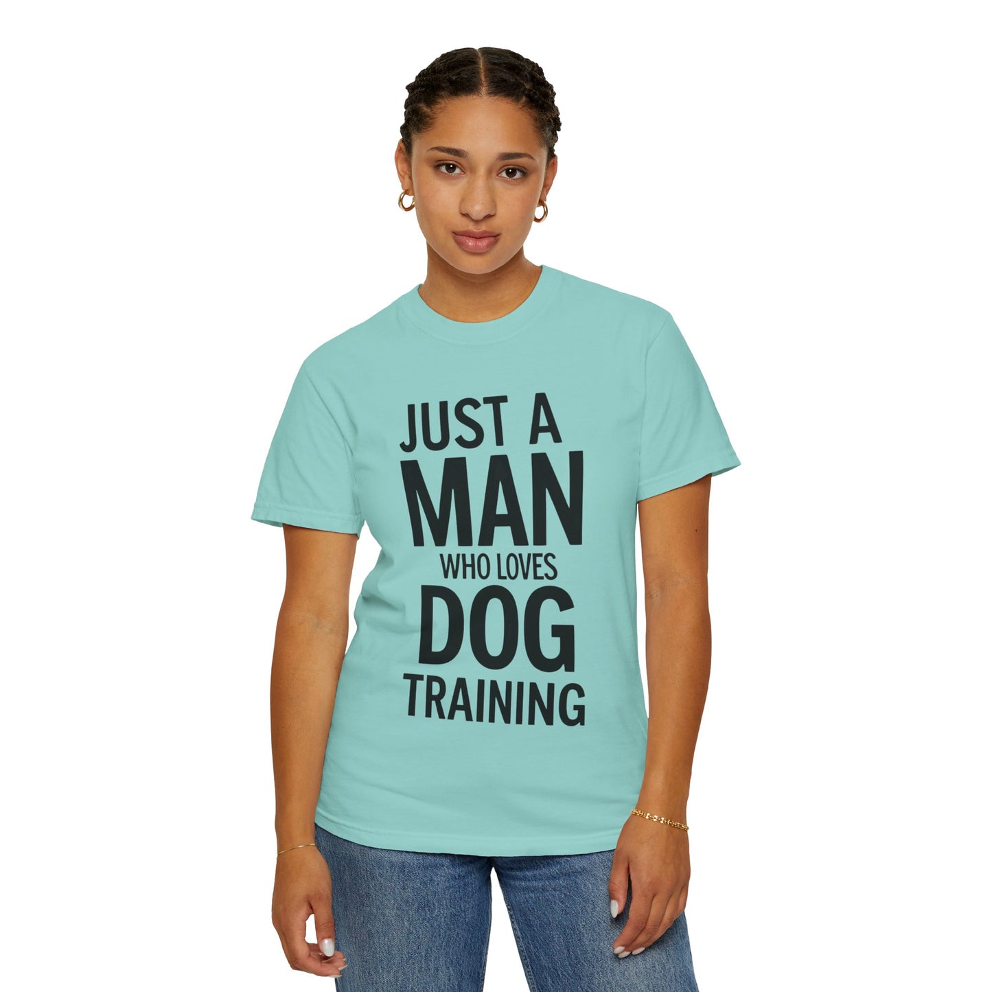 Dog Training Enthusiast T-Shirt - Just a Man Who Loves Dog Training, Pet Lover Gift, Casual Comfort Wear, Dog Owner Apparel, Gift for Dog Lovers