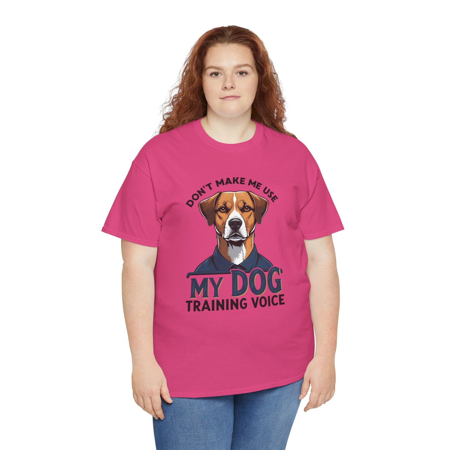 Dog Training T-Shirt - Don't Make Me Use My Dog Training Voice | Perfect Gift for Dog Owners, Casual Wear, Funny Dog Humor Shirt, Pet Training Apparel