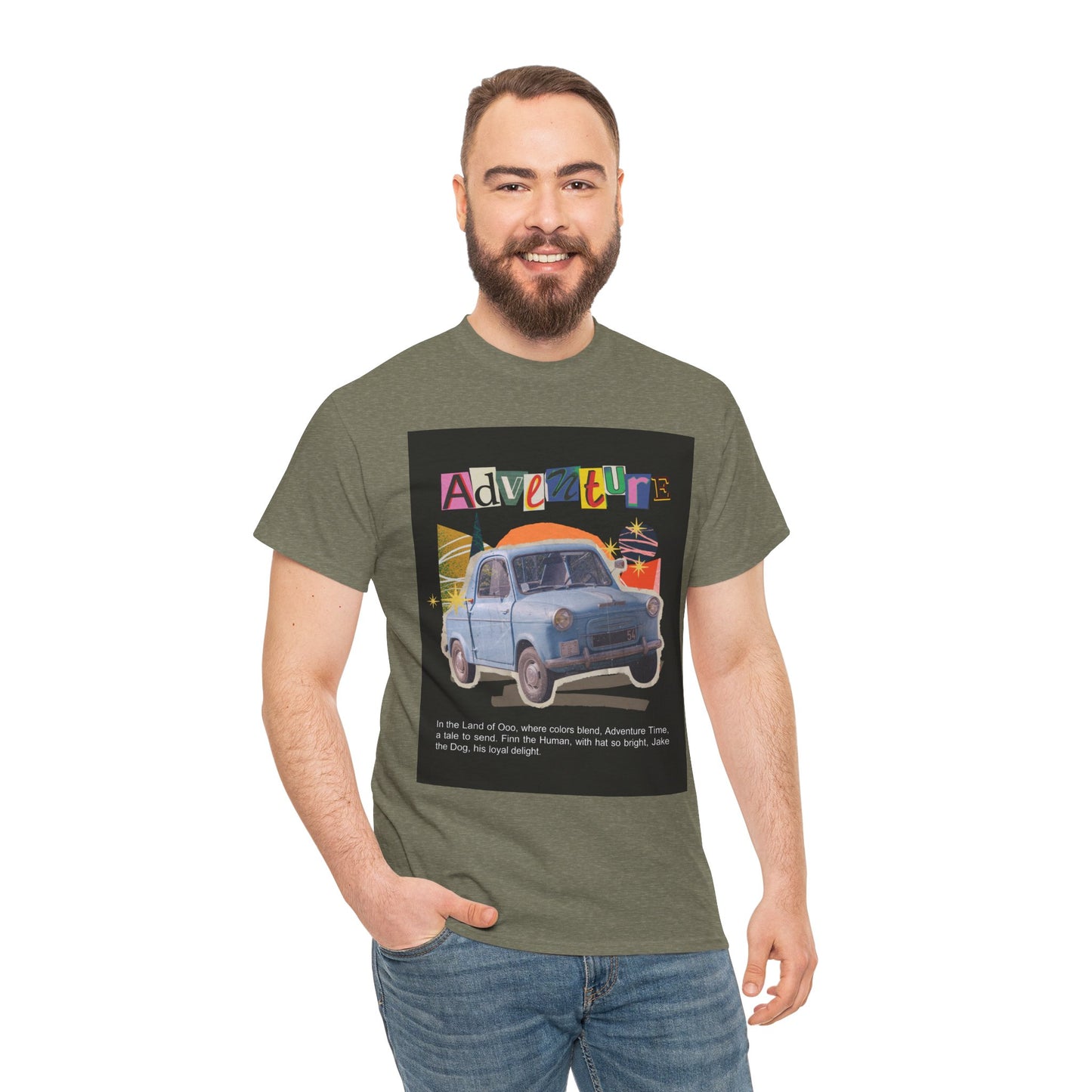 Adventure-Themed Unisex Cotton Tee, Retro Car Graphic Tee, Travel T-Shirt, Gift for Adventurers, Vintage Exploration Top