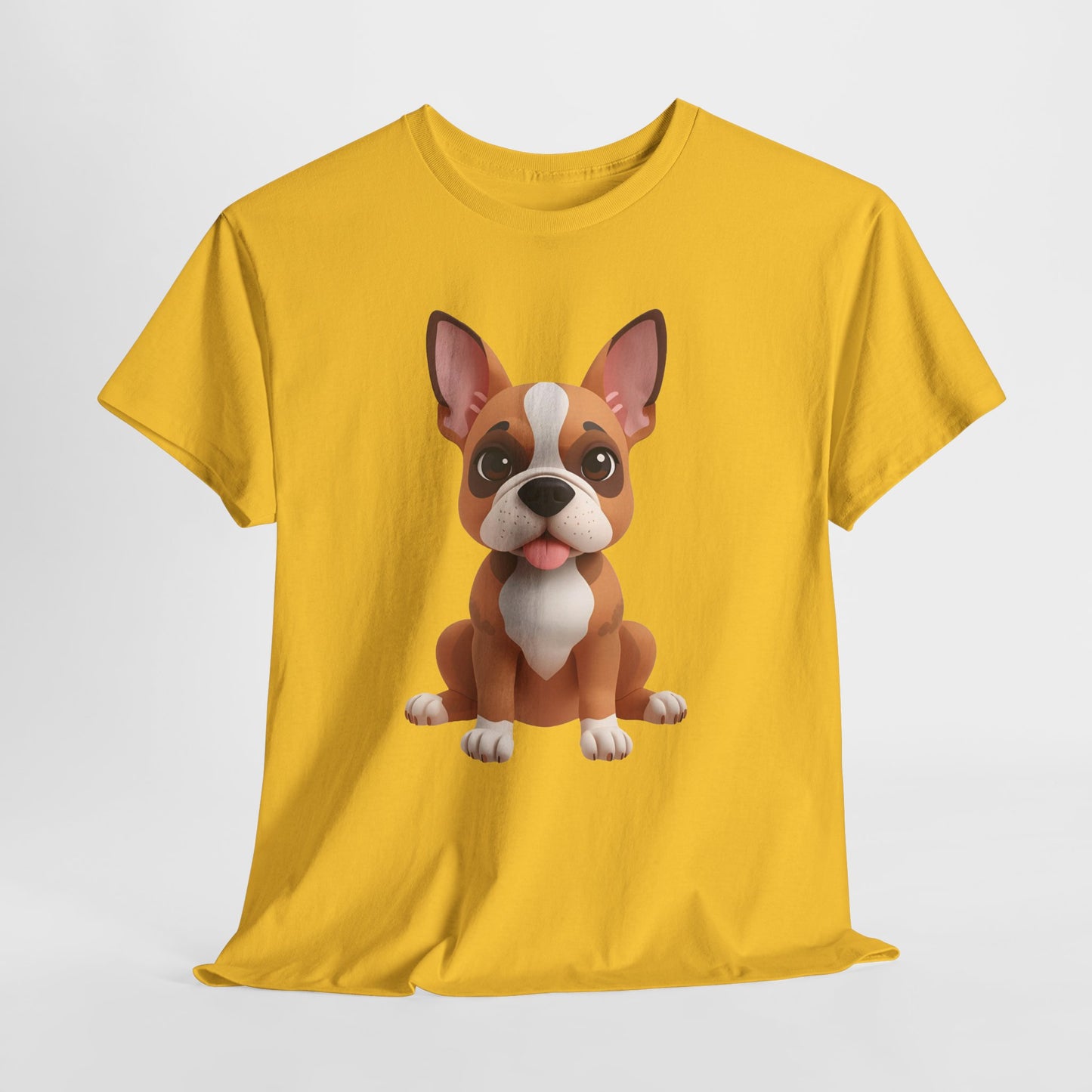 Cute 3D French Bulldog T-Shirt Unisex Heavy Cotton Tee, Dog Lover Gift