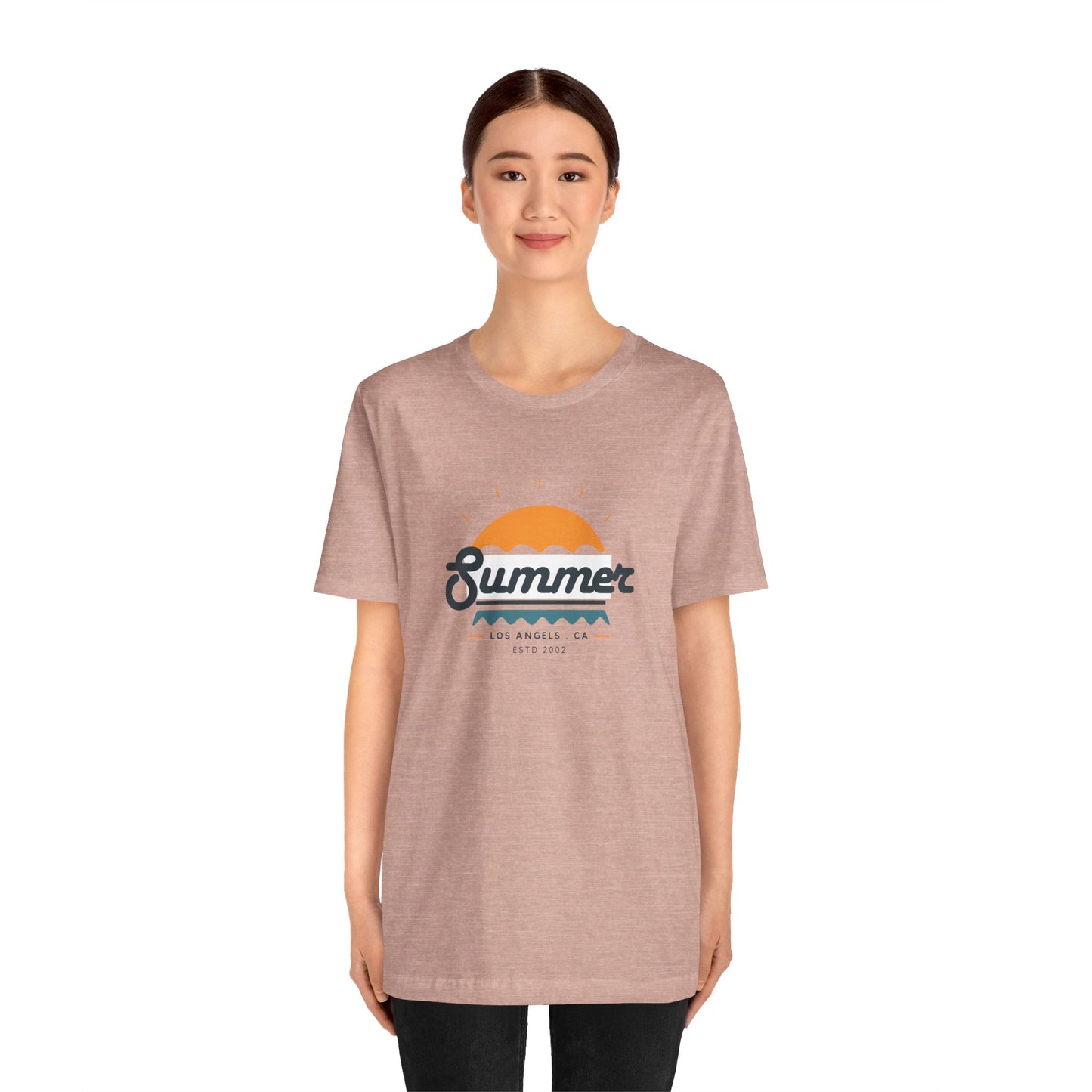 Summer Vibes Unisex Jersey Short Sleeve Tee, Beach Shirt, Casual Summer Wear, Gift for Friends, Coastal Adventure Top, LA Style Tee