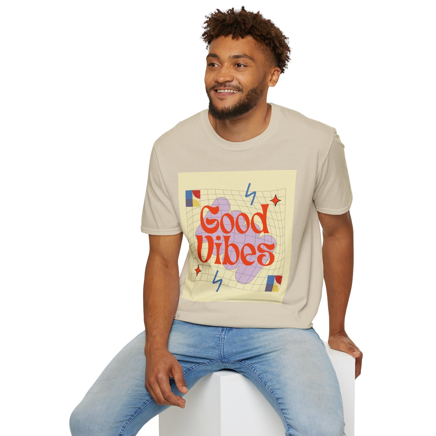 Good Vibes Unisex Softstyle T-Shirt, Relaxed Fit Tee, Casual Wear, Gift Idea, Positive Quotes, Everyday Comfort, Summer Fashion