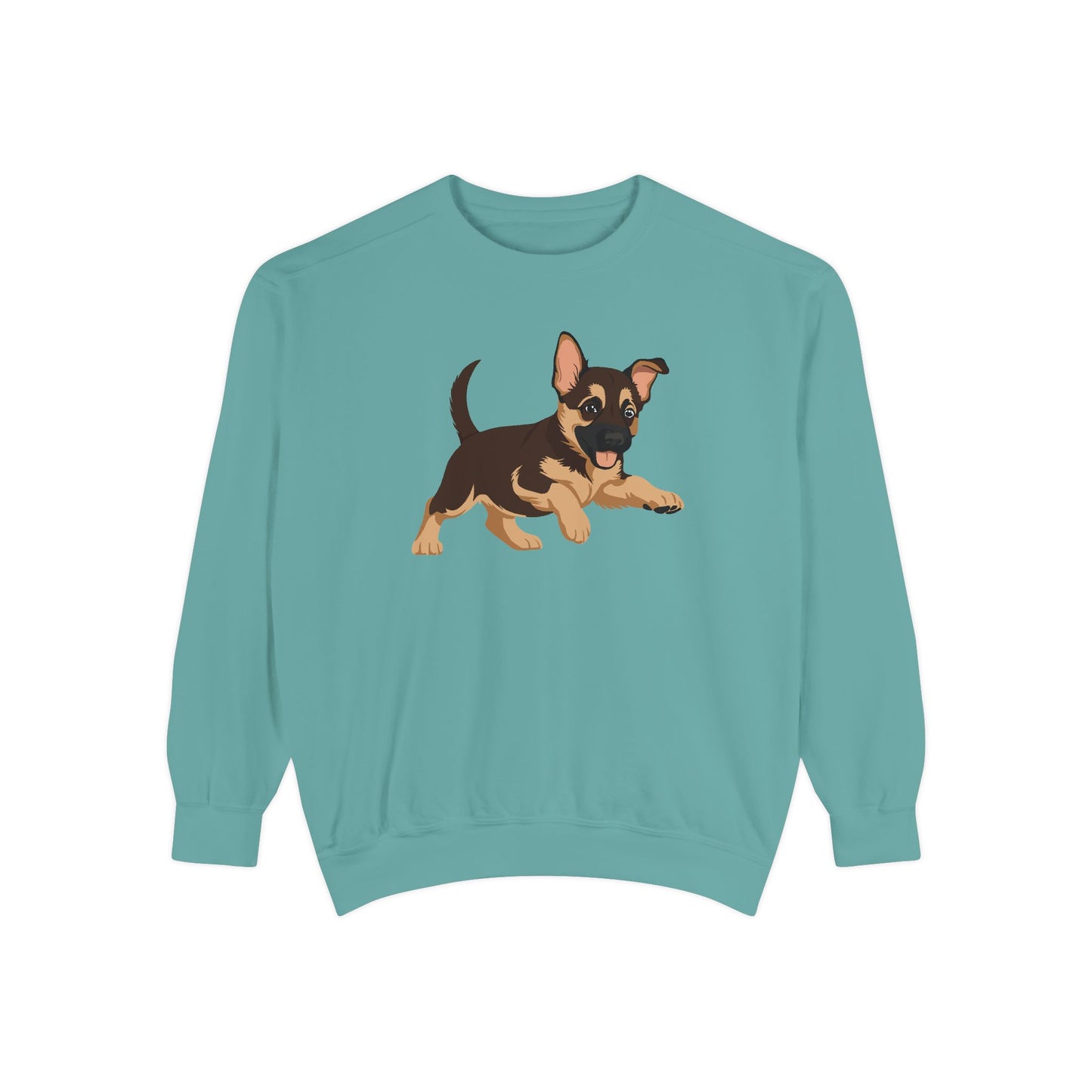 Unisex Dog Lover Sweatshirt With a Graphic of Cute Playing German Shepherd Puppy