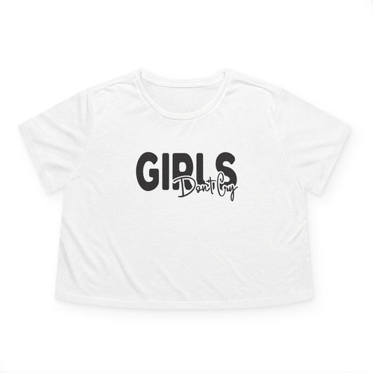Empowering Girls Flowy Cropped Tee - Girls Don't Cry | Confidence Apparel, Feminist T-Shirt, Trendy Summer Top, Gift for Her, Girls' Day Out