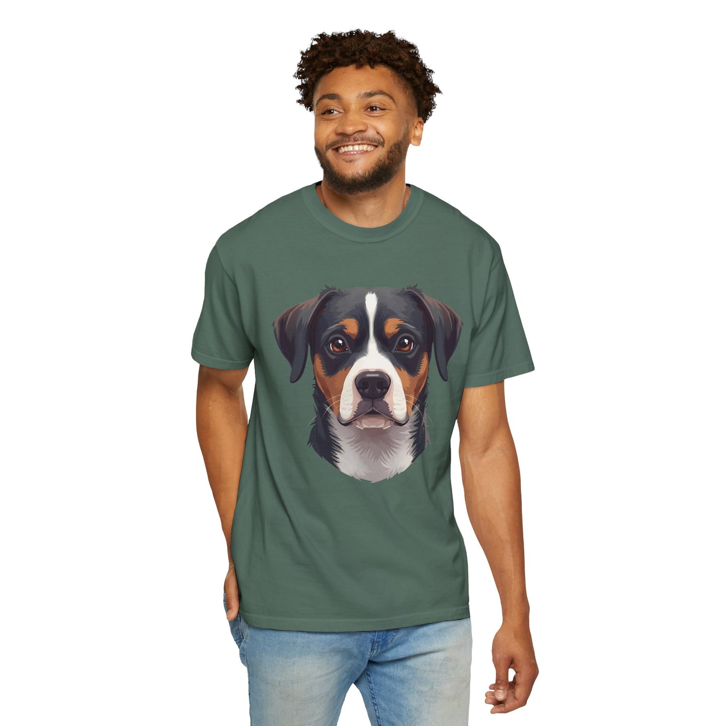 Unisex Tricolor Dog's 3D Design T-Shirt, Gift for Dog Owners, Animal Lover Apparel