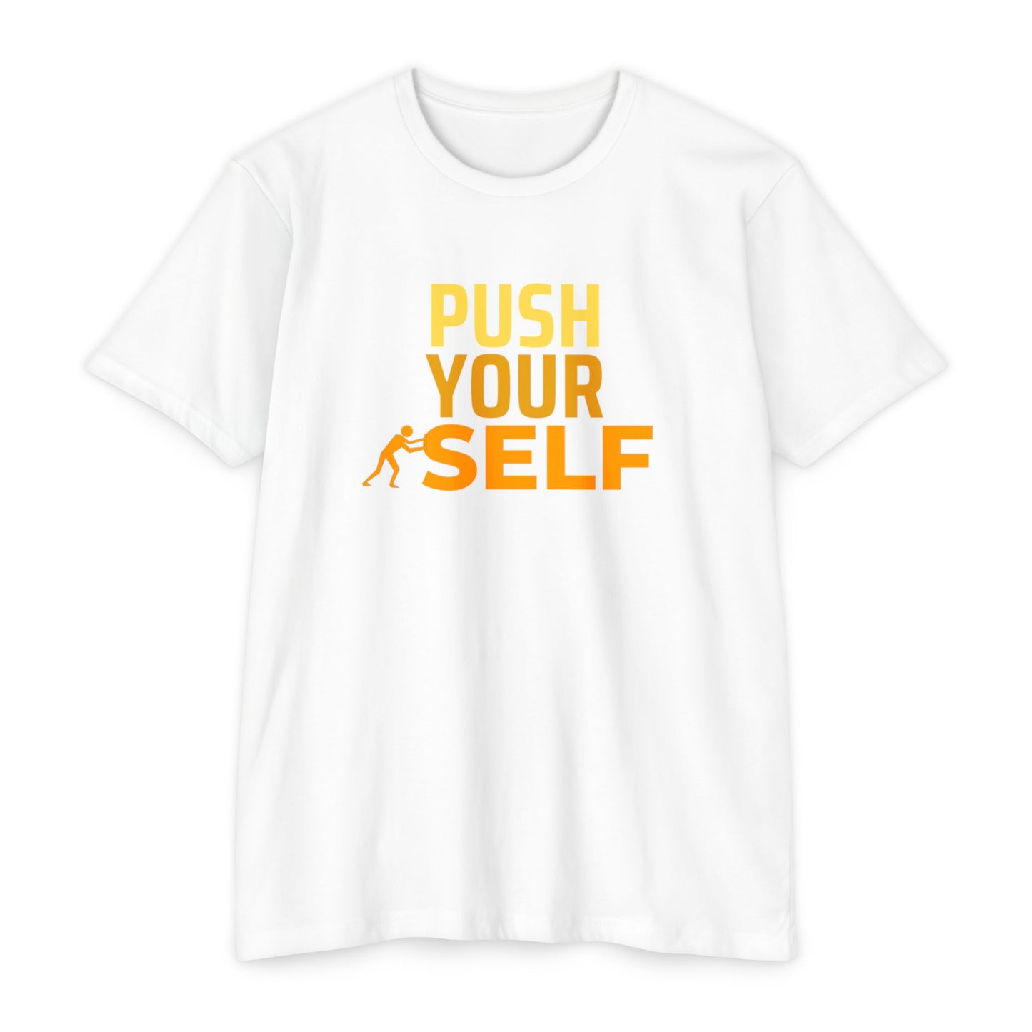 Motivational Fitness T-Shirt – "Push Your Self" - Cool Graphic Tee, Workout Shirt, Gift for Gym Lovers, Unisex Activewear, Casual Wear