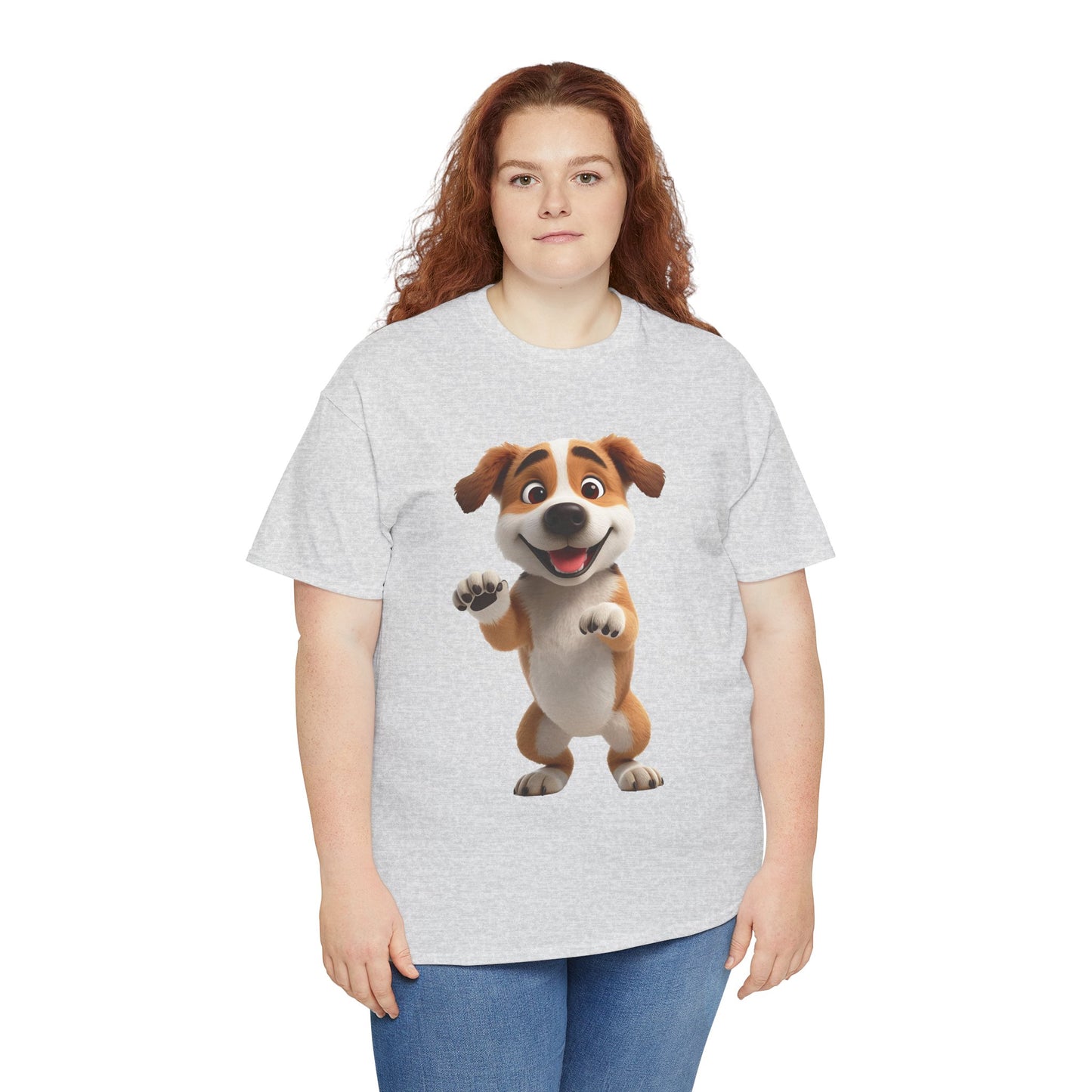 Cute Dog 3D Graphic Tee, Unisex Heavy Cotton T-Shirt, Dog Lover Gift, Fun Casual Wear