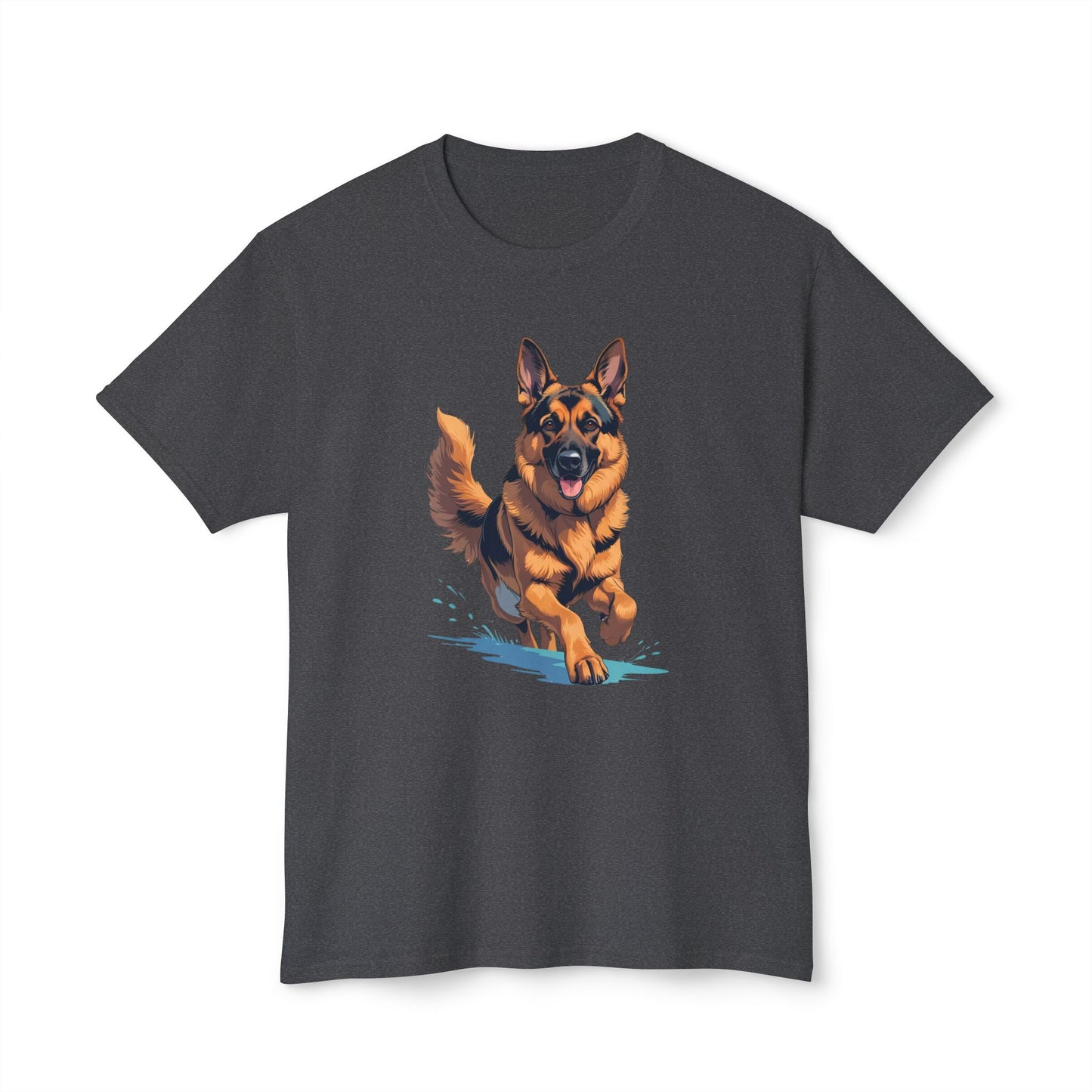 Running German Shepherd Dog Unisex HD Cotton™ T-shirt, Pet Lover Gift, Casual Wear, Animal Print Apparel, Funny Dog Shirt