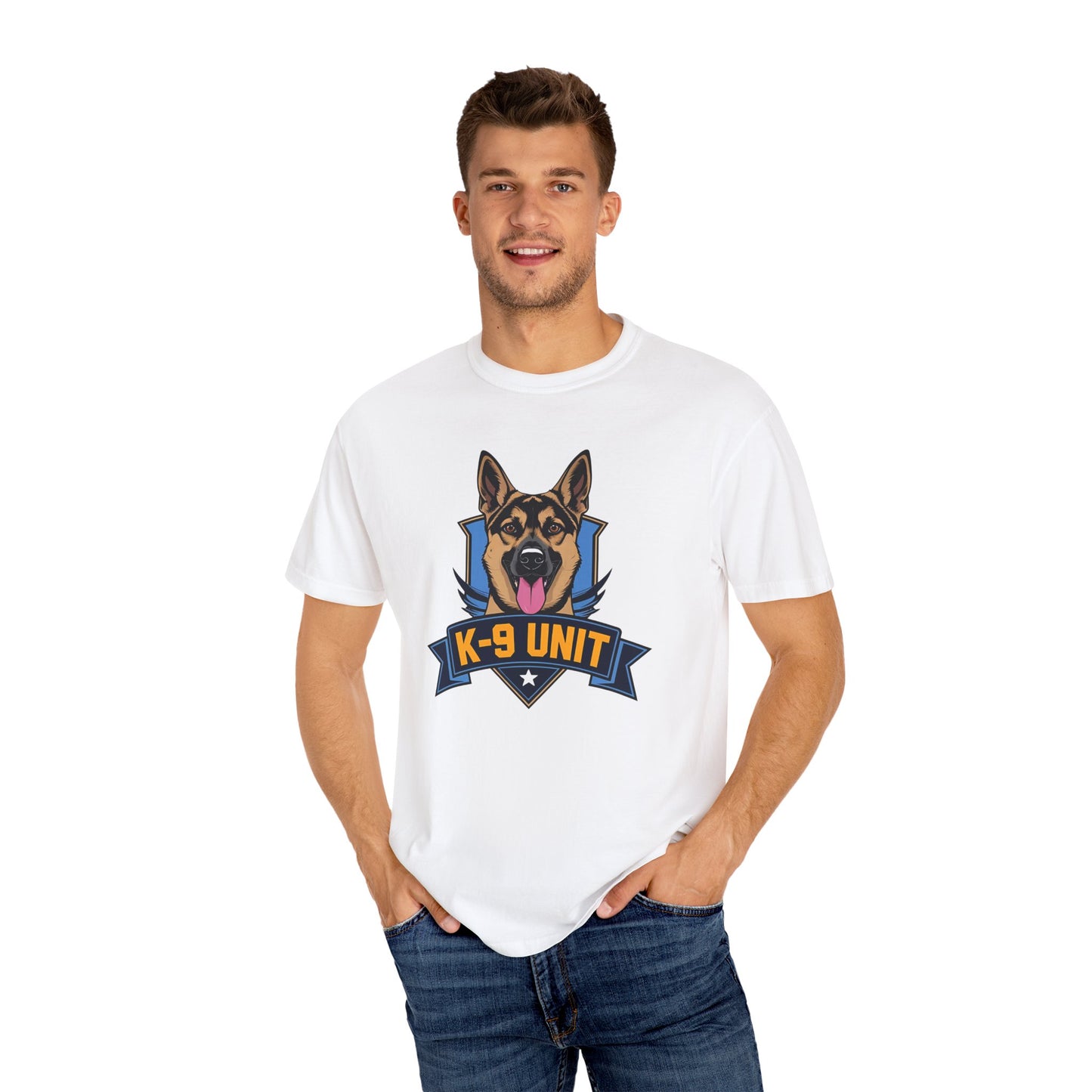 K-9 Unit Unisex Garment-Dyed T-shirt for Dog Lovers, Pet Owner Gift, Casual Wear
