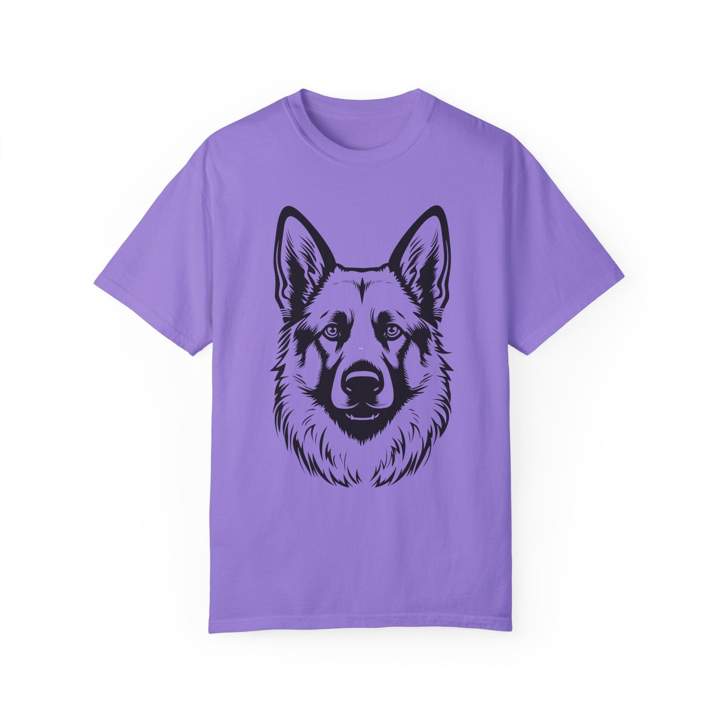 Unisex Dog Lover T-Shirt With a Close Up Graphic of Black and Transparent German Shepherd