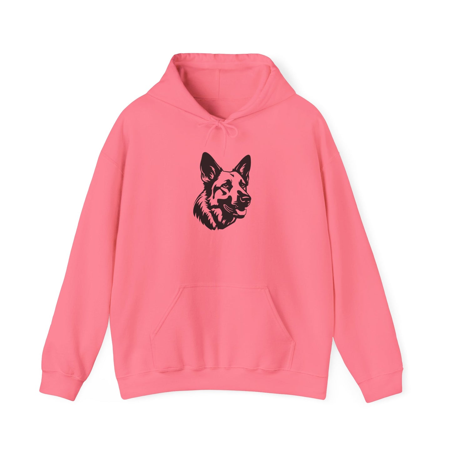Unisex Dog Lover Hoodie With a Close Up Graphic of Black and White German Shepherd Mouth Opened