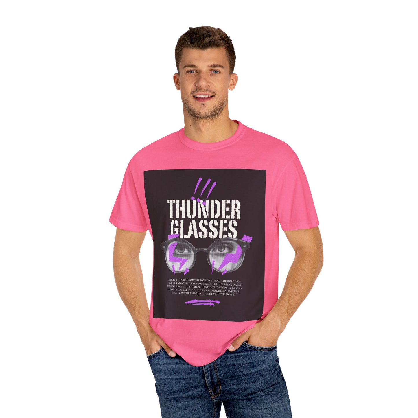 Thunder Glasses Unisex T-Shirt | Retro Graphic Tee for Music Lovers, Gift for Birthdays, Festivals, Unisex Style, Casual Wear