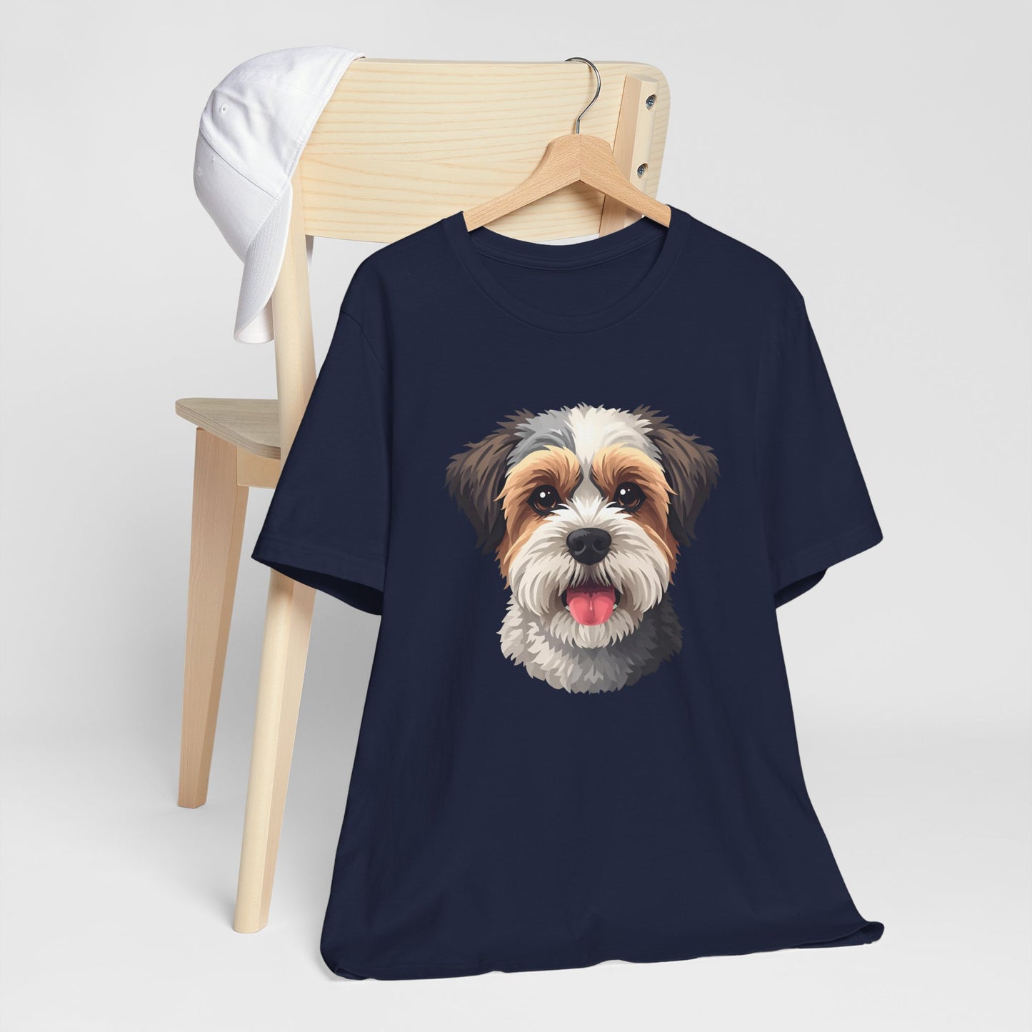 Unisex Dog Lover T-Shirt Featuring a 3D Design of Cute Fluffy Bichon Frise Mix | Gift for Dog Owners