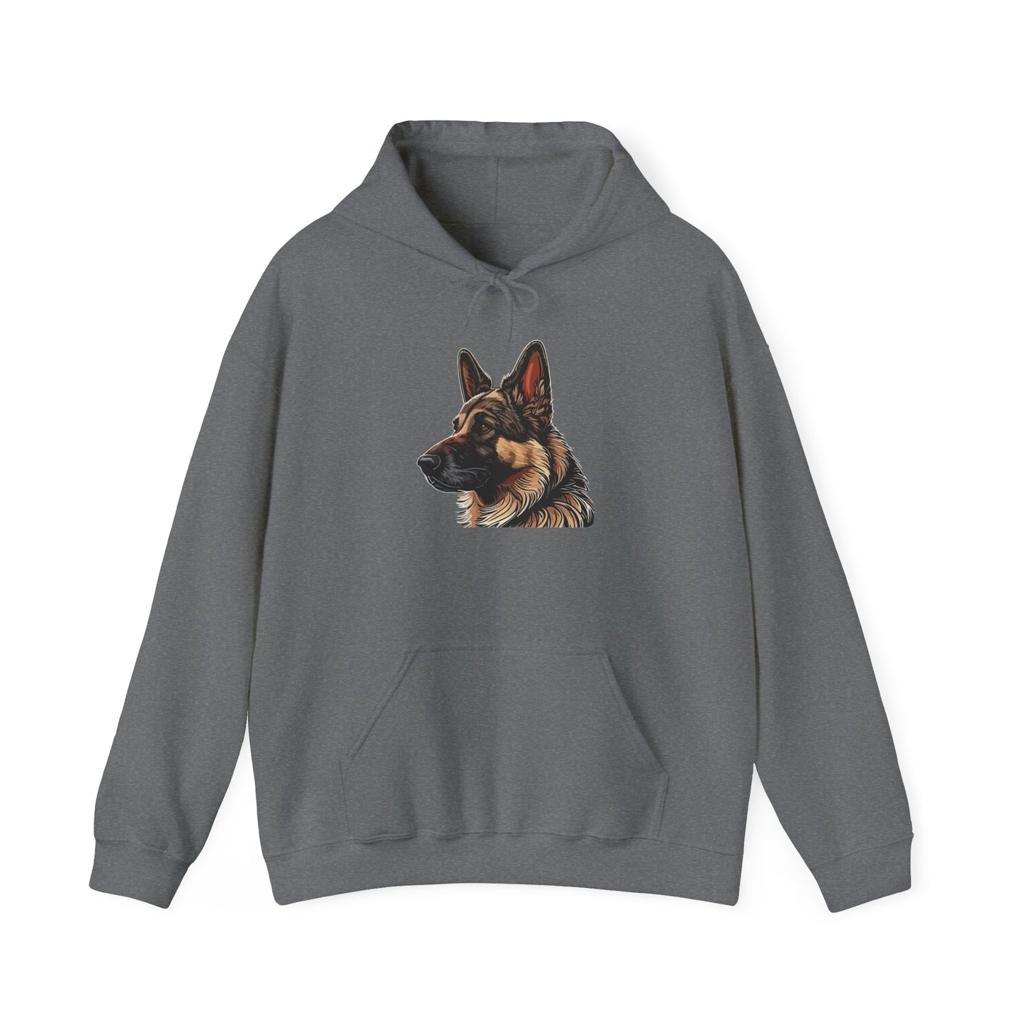 Unisex Dog Lover Hoodie With a Close Up Graphic of Black and Tan German Shepherd