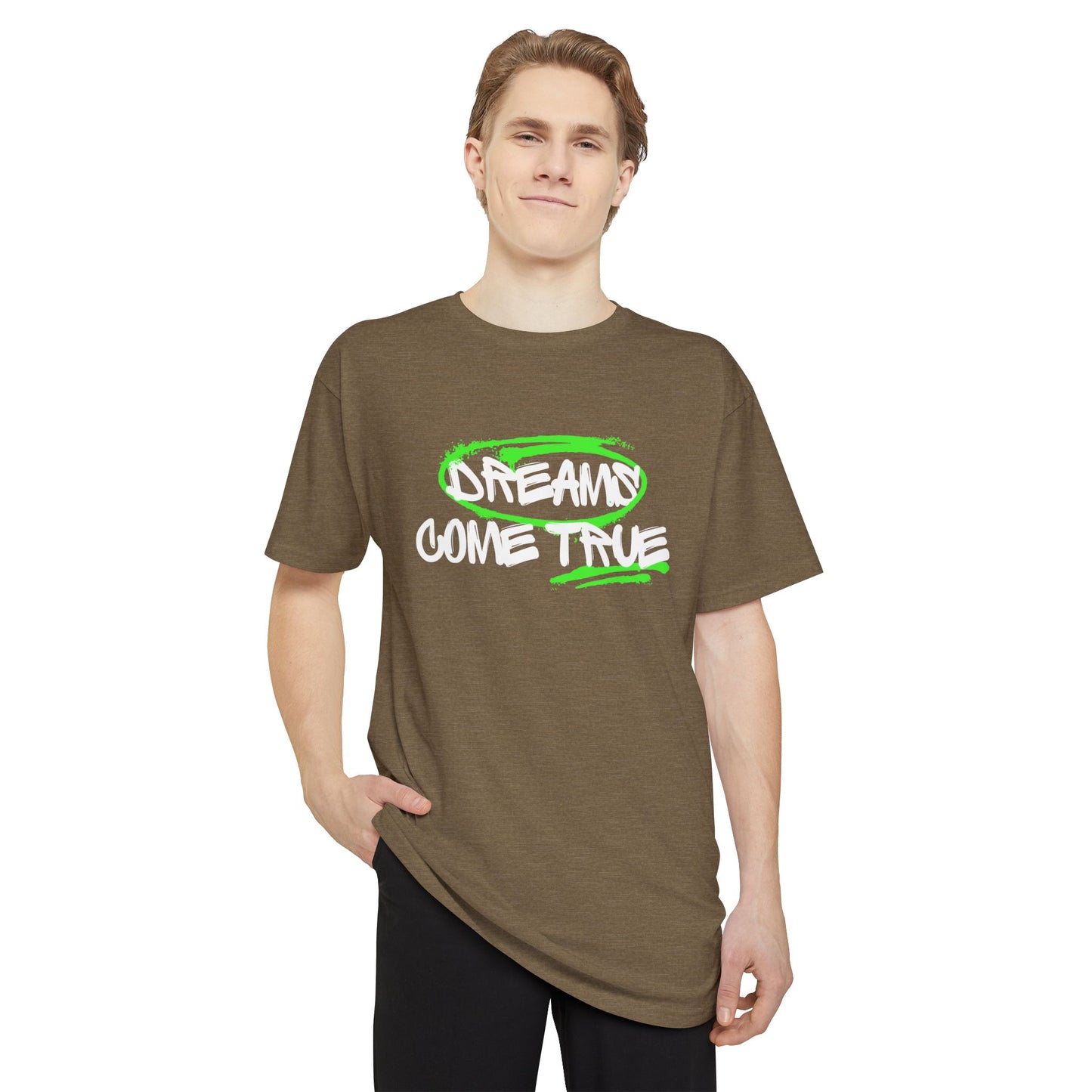 Dreams Come True Unisex Long Body Urban Tee - Relaxed Fit Graphic Tee for Casual Wear, Streetwear, Gift for Dreamers, Motivational