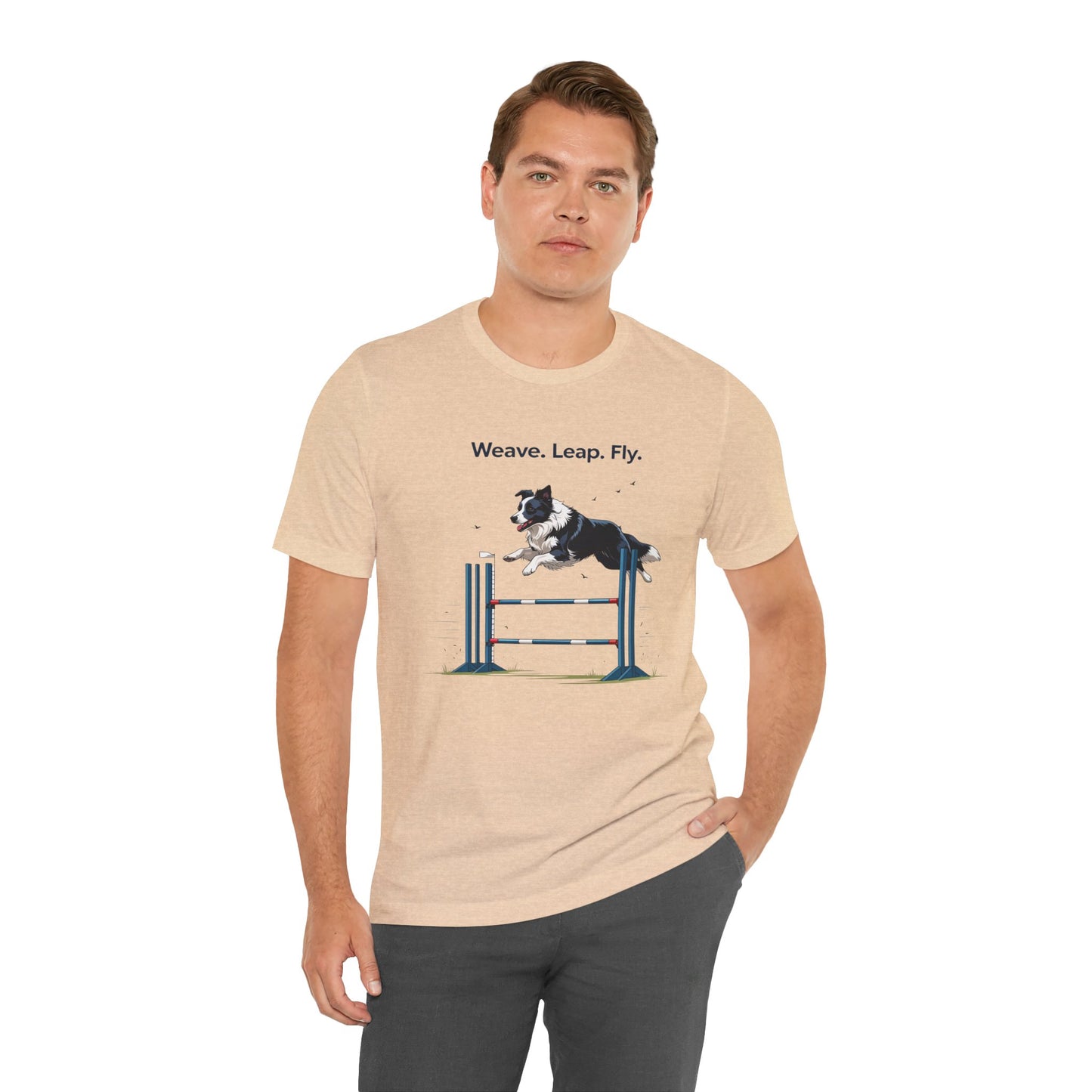 Dog Agility Spirit T-Shirt, Weave Leap Fly Tee, Gifts for Dog Lovers, Pet Enthusiasts, Animal Lovers T-Shirt, Casual Wear, Dog Show Gear