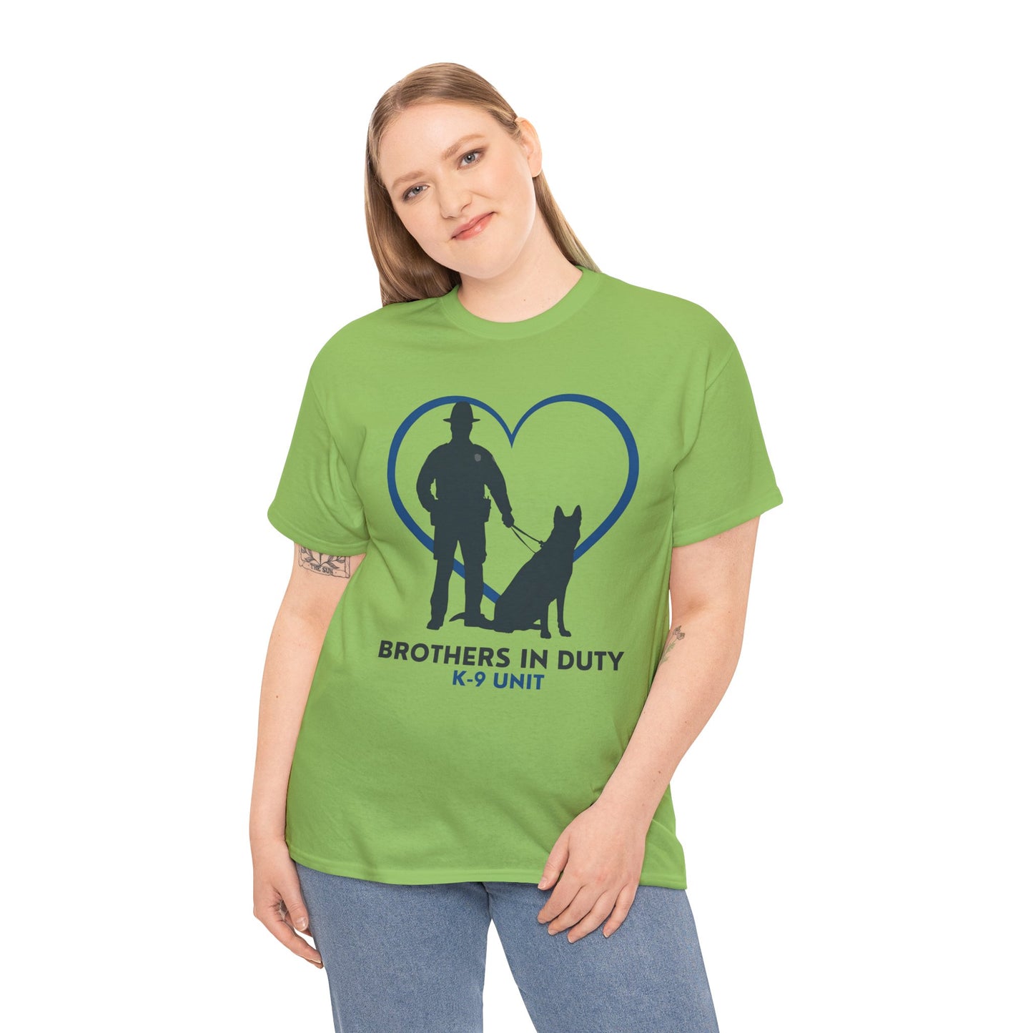 Heartfelt K-9 Unit Tee - Brothers In Duty | Police Officer Gift, Dog Lover Shirt, Law Enforcement Apparel