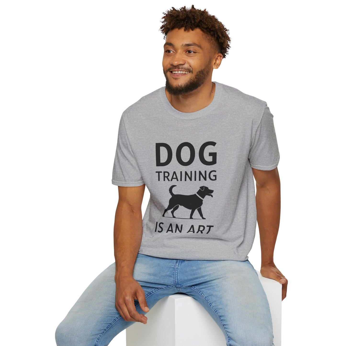 Dog Training is an Art Unisex Softstyle T-Shirt, Dog Lover Gift, Pet Training Apparel, Dog Owner Tee, Casual Wear, Gift for Dog Trainers