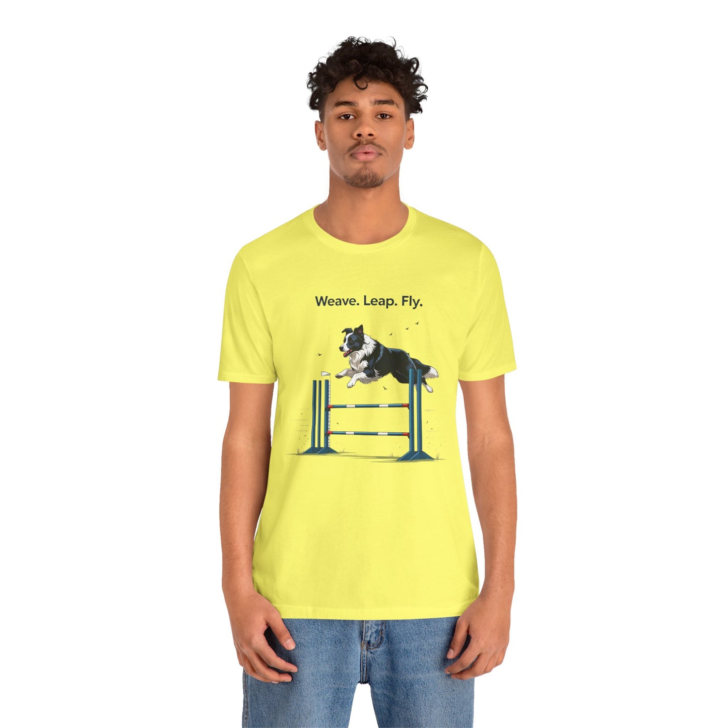 Dog Agility Spirit T-Shirt, Weave Leap Fly Tee, Gifts for Dog Lovers, Pet Enthusiasts, Animal Lovers T-Shirt, Casual Wear, Dog Show Gear
