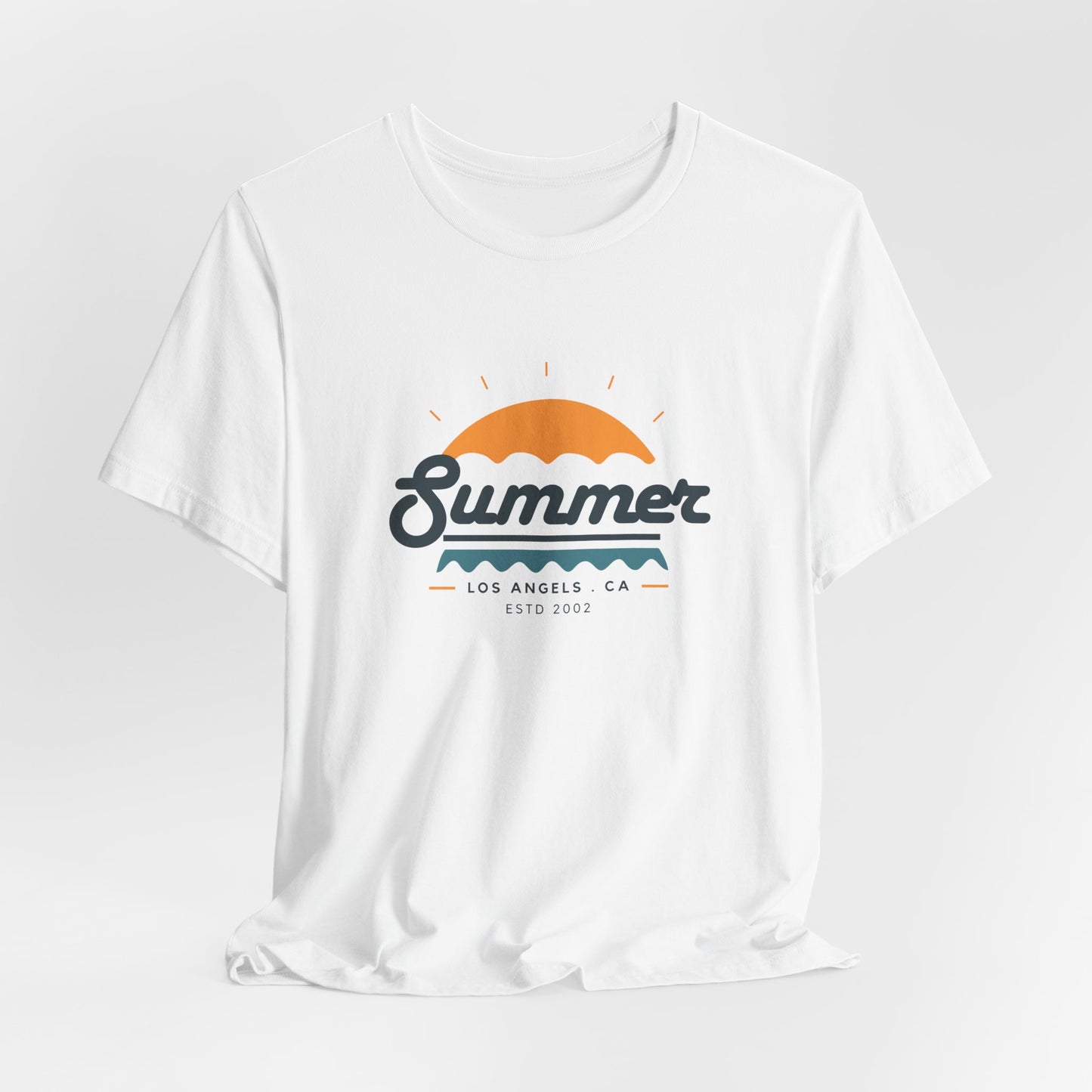Summer Vibes Unisex Jersey Short Sleeve Tee, Beach Shirt, Casual Summer Wear, Gift for Friends, Coastal Adventure Top, LA Style Tee