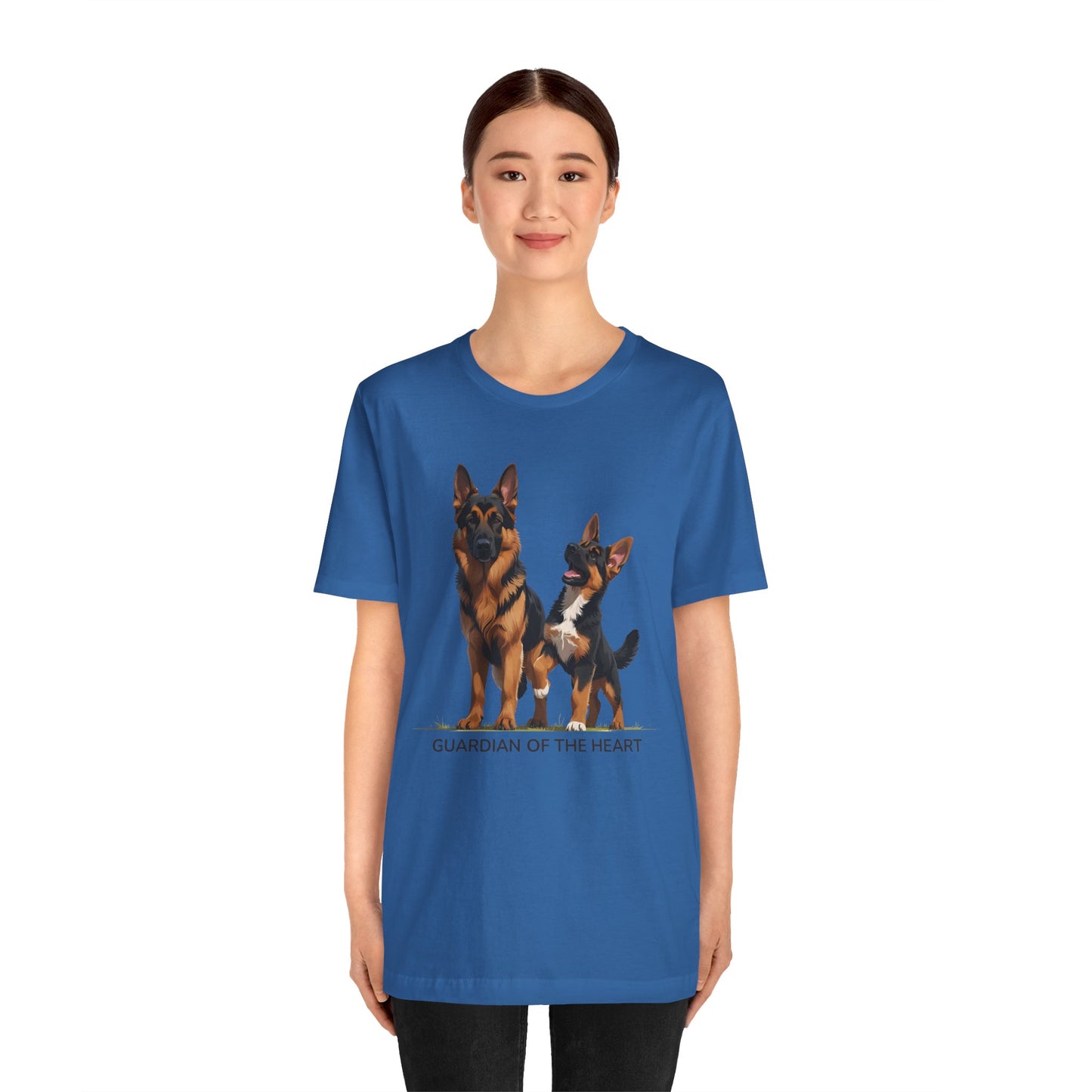 German Shepherd and Puppy Tee - Guardian of the Heart, Gifting for Pet Owners, Cute Graphic Shirt, Perfect for Birthdays, Dog-Themed Apparel