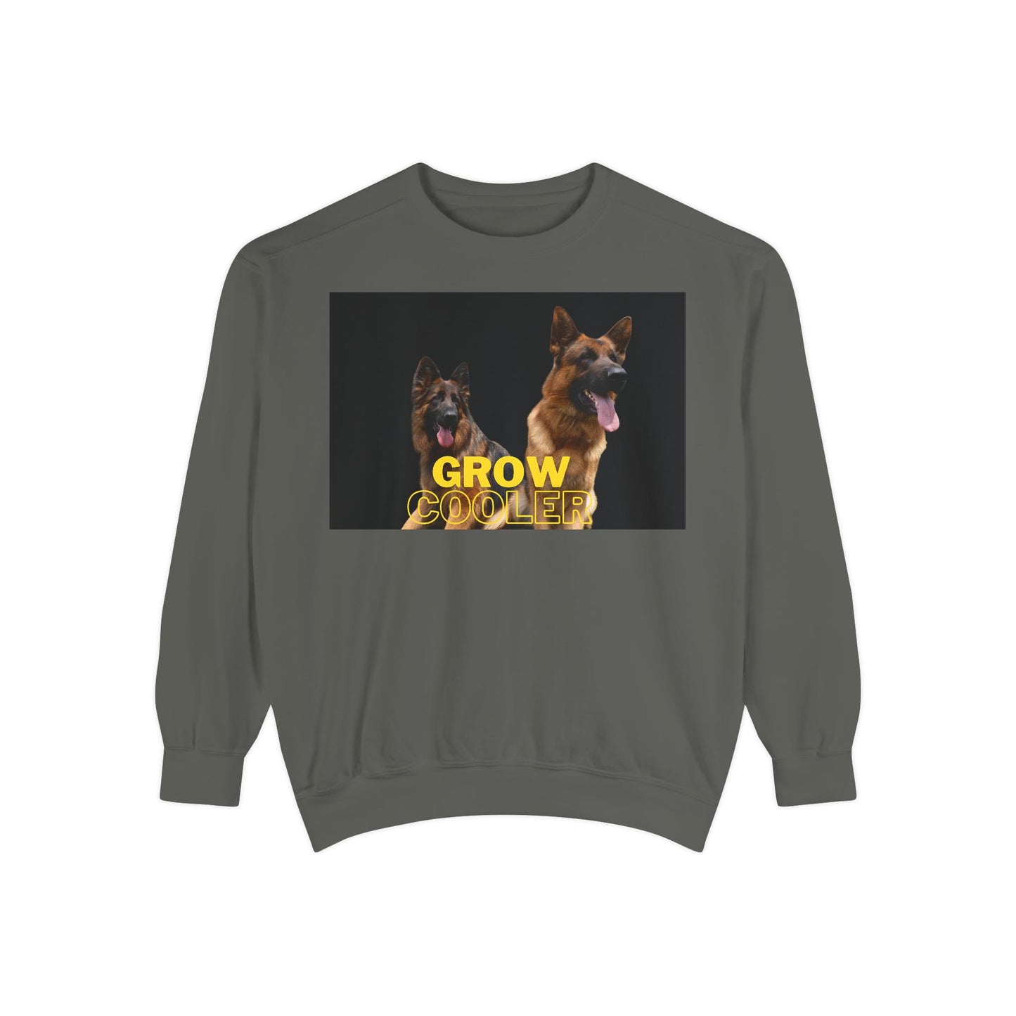 Unisex Dog Lover Sweatshirt With Two German Shepherds and Caption Grow Cooler