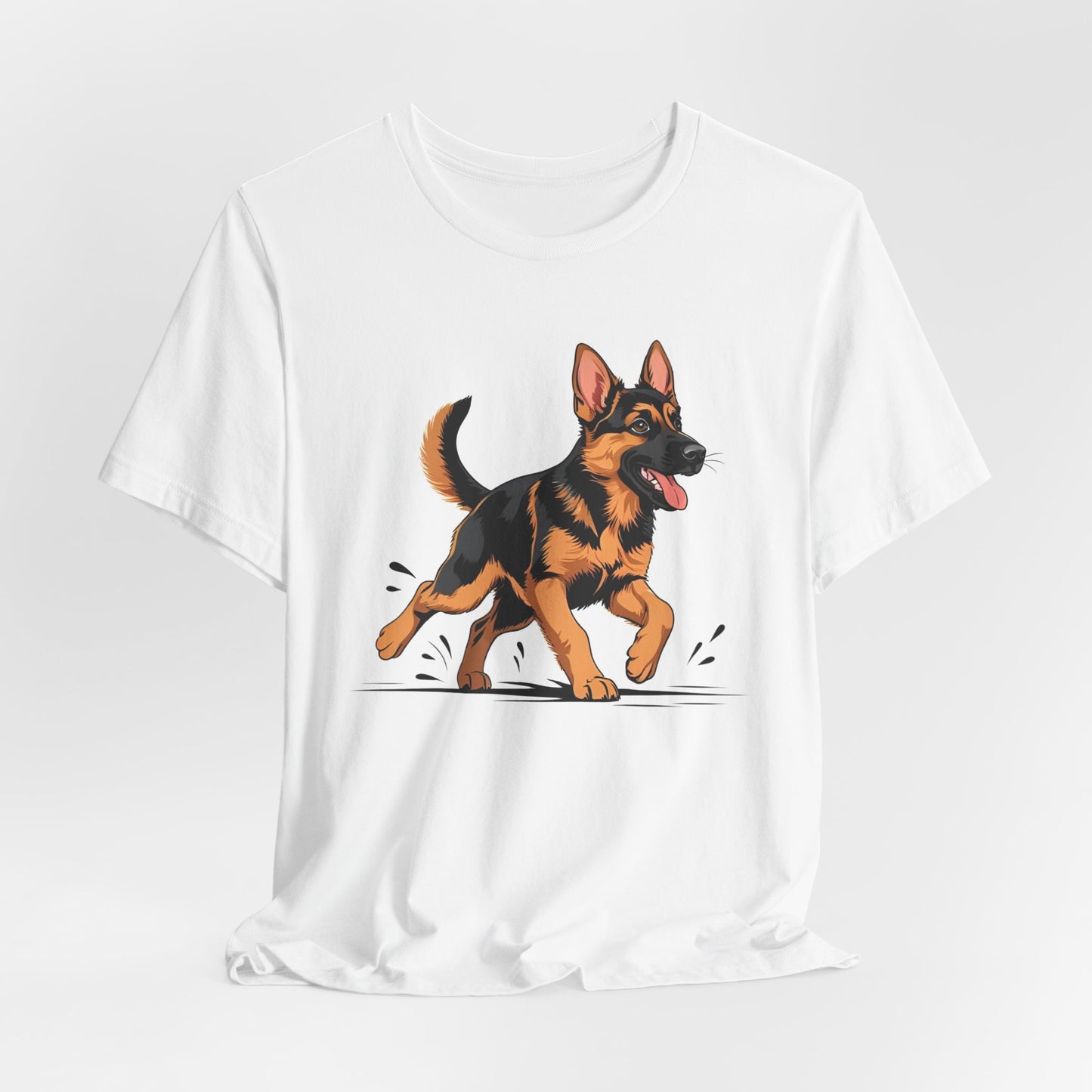 Playful German Shepherd Puppy Tee, Cute Dog Lover Gift, Pet Owner Shirt, Fun Animal Apparel, Unisex T-Shirt for Dog Enthusiasts