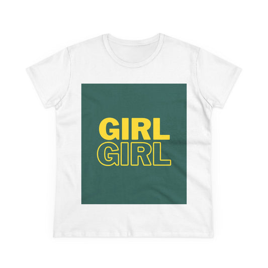 Girl Girl Midweight Cotton Tee, Casual Women's Cotton Shirt, Comfortable Summer Top, Gift for Her, Everyday Wear, Empowerment Apparel