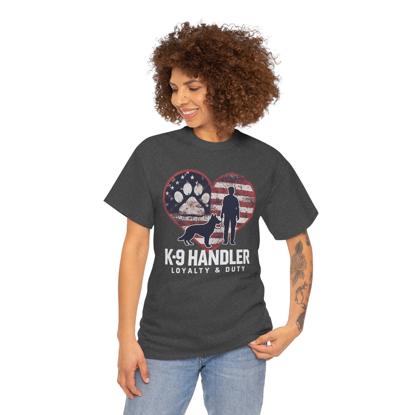K-9 Handler Heart Tee | Loyalty & Duty T-Shirt | Dog Lover Gift, Police Support Shirt