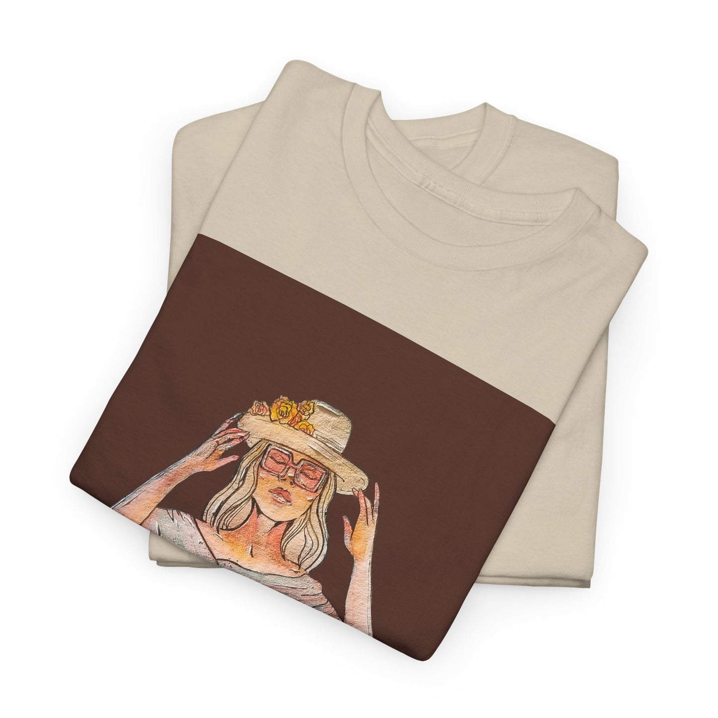 Bohemian Vibes Unisex Heavy Cotton Vintage Tee, Casual Wear, Summer Style Shirt, Gift for Her, Festival Outfit, Art-Inspired Apparel